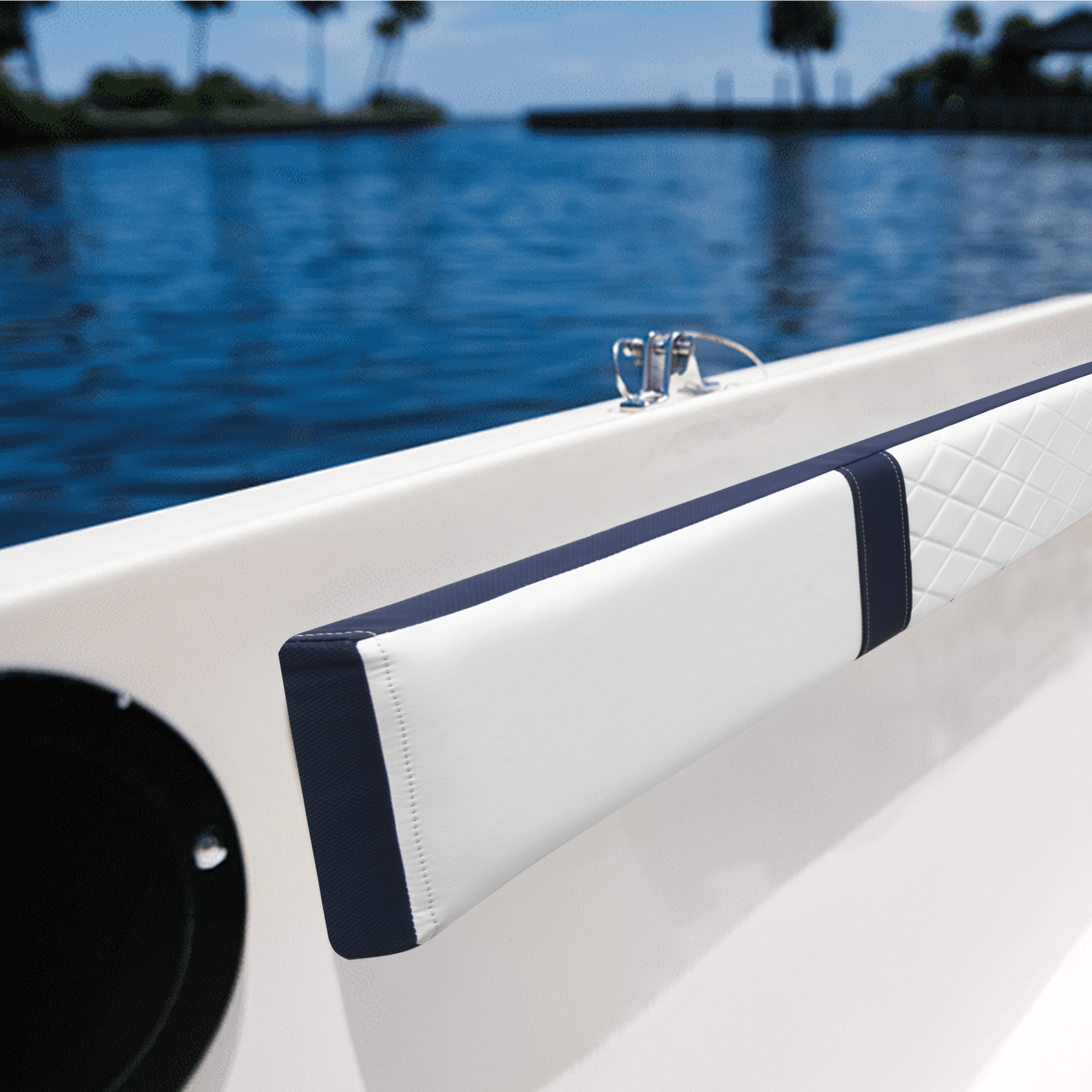 Wise 1148-1904 48″ Deluxe Series Coaming Bolster – Brite White / Mariner Blue