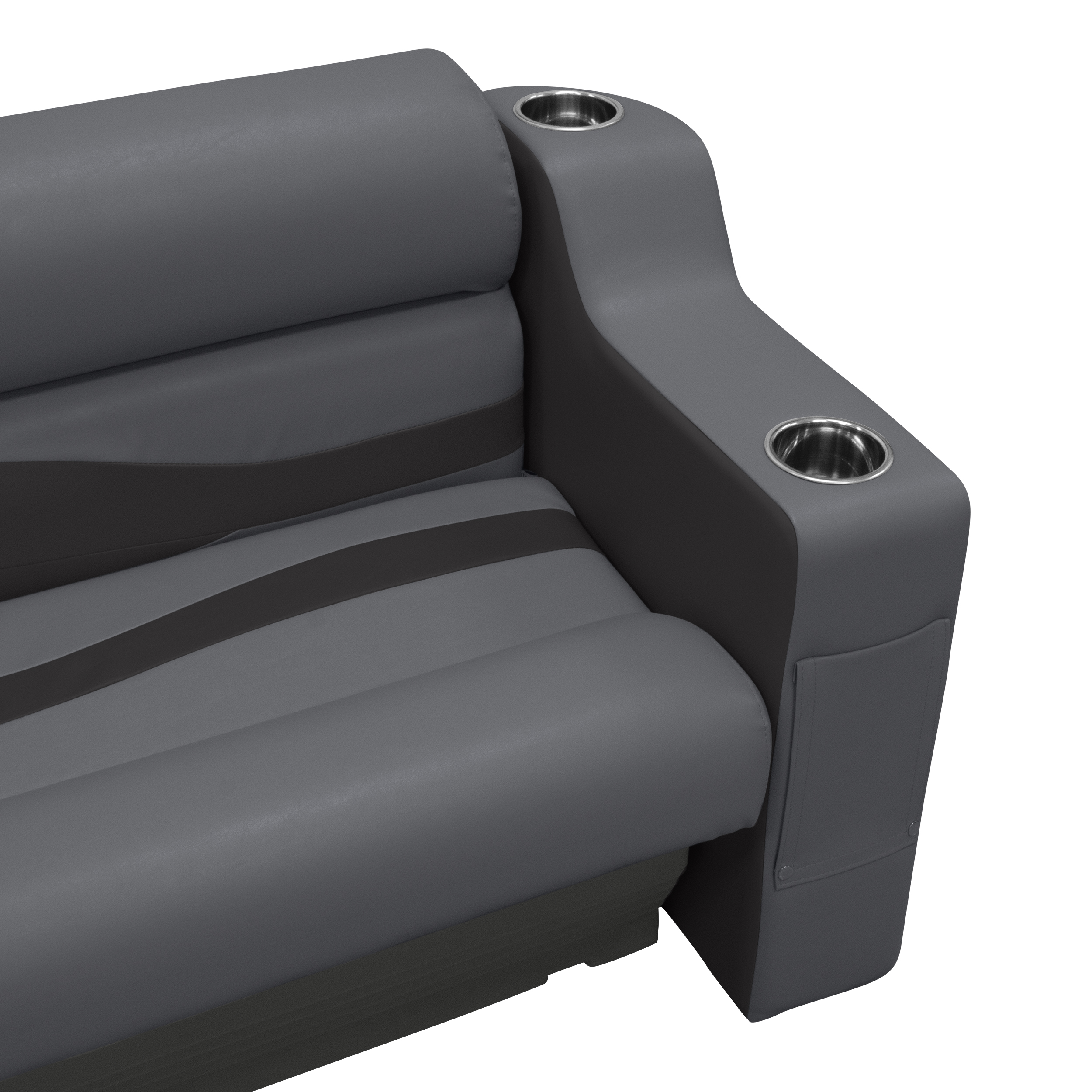 Wise 3009-1890 Premier Series Pontoon Left Radius Arm Rest, Slate / Dark Neutral