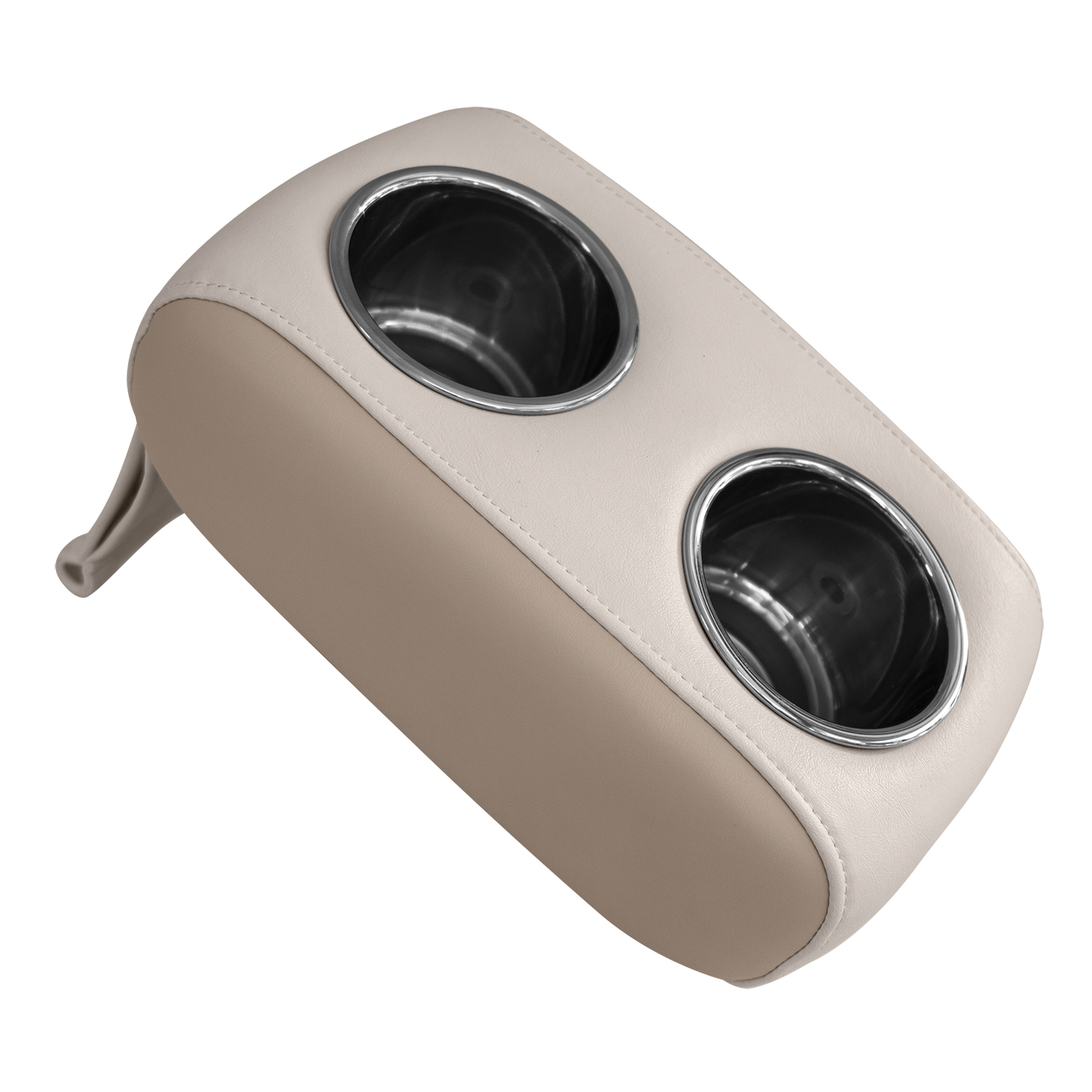 Wise 3059-1884 Pontoon Double Drink Holder with Stainless Steel Cup Holders Platinum / Mocha Java