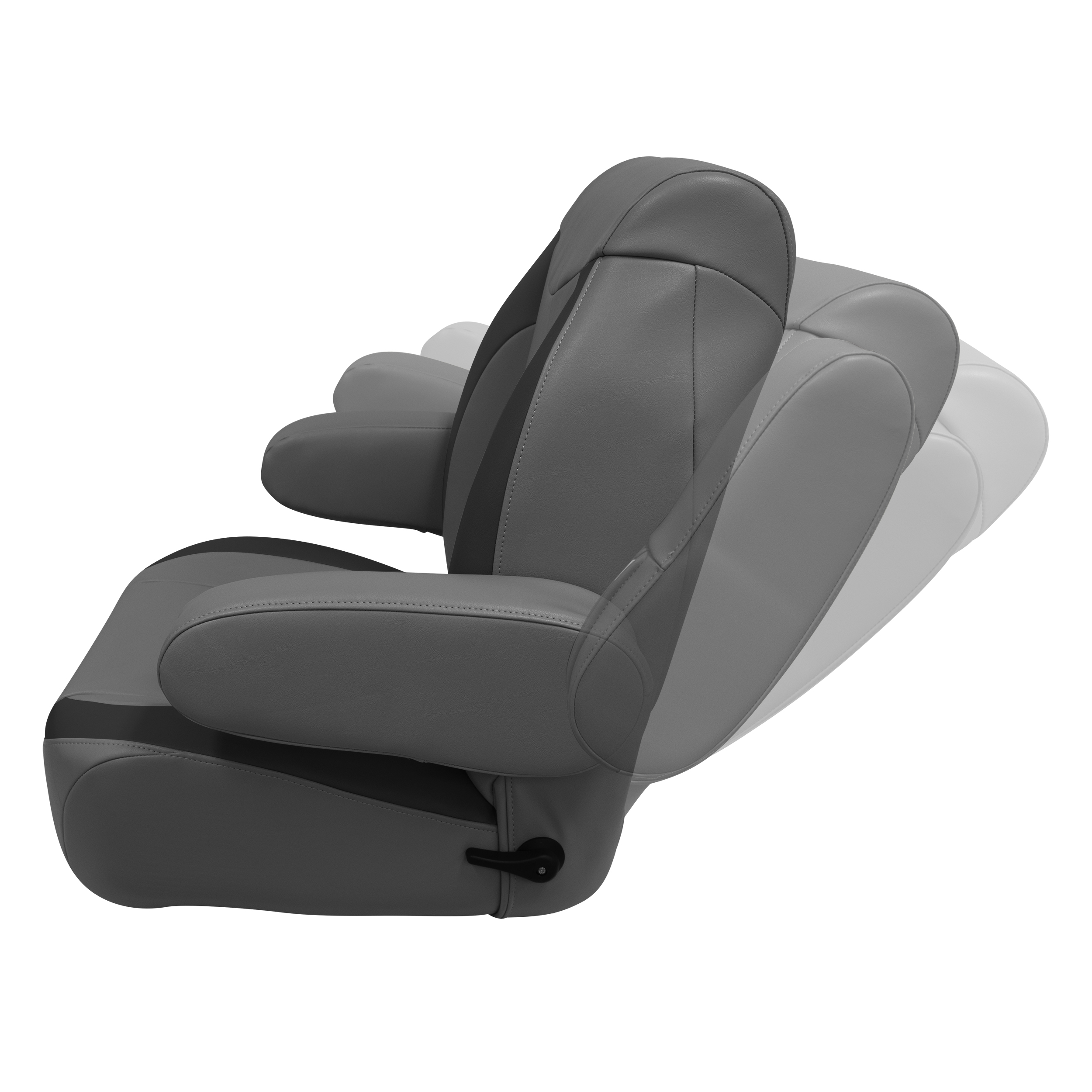 Wise 3126-1890 Premier Series High Back Pontoon Reclining Helm with Flip Up Arm Rests, Slate / Dark Neutral