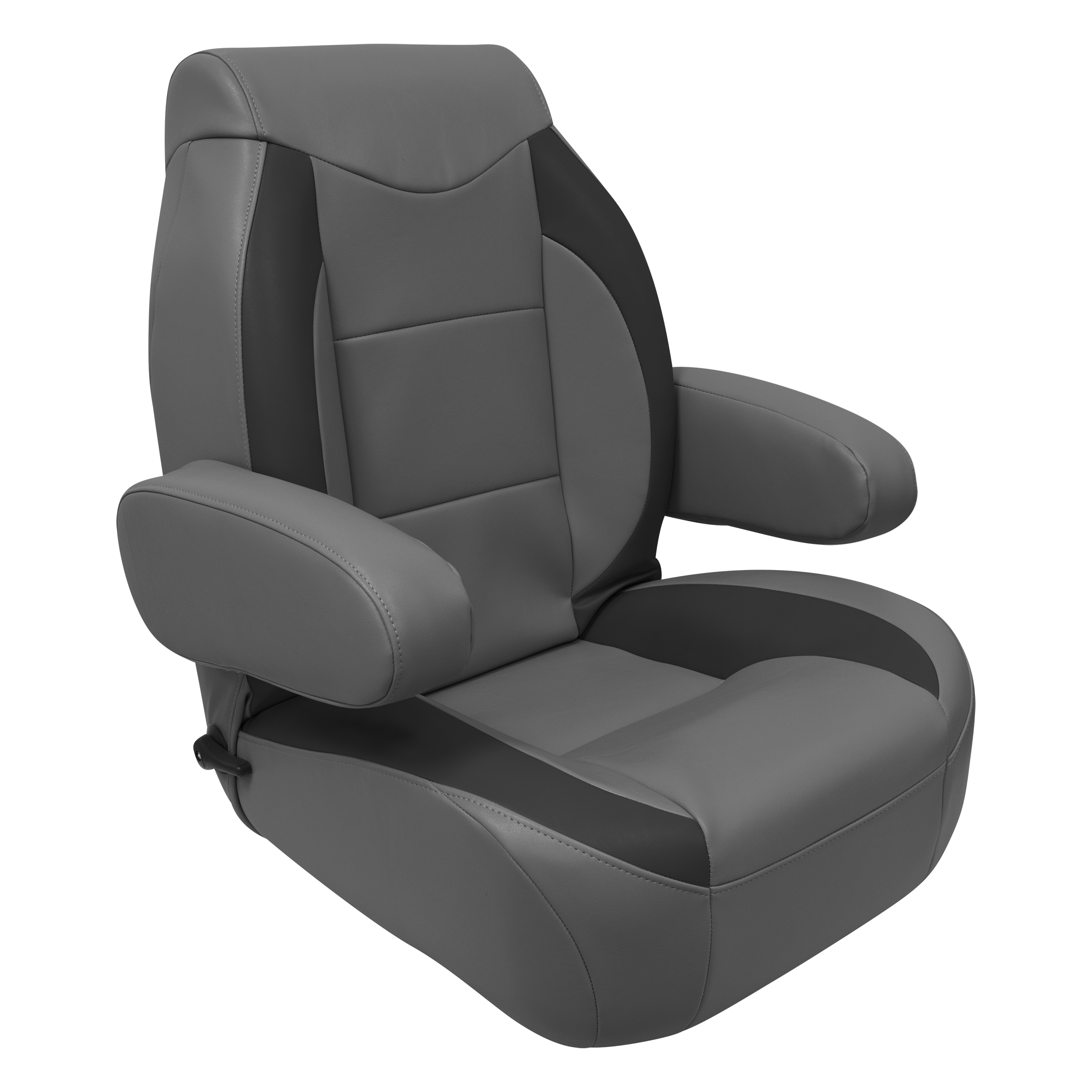 Wise 3126-1890 Premier Series High Back Pontoon Reclining Helm with Flip Up Arm Rests, Slate / Dark Neutral