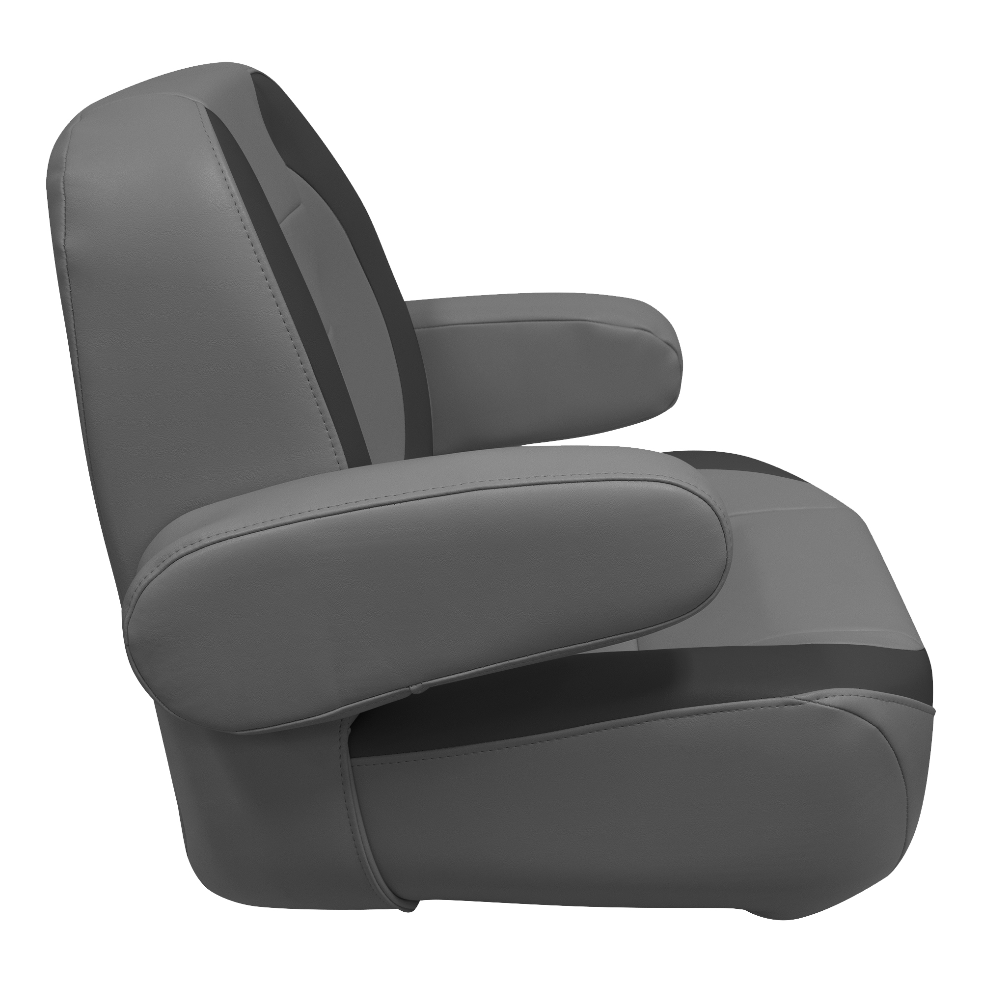 Wise 3127-1890 Premier Series Mid Back Pontoon Helm with Flip Up Arm Rests Slate / Dark Neutral