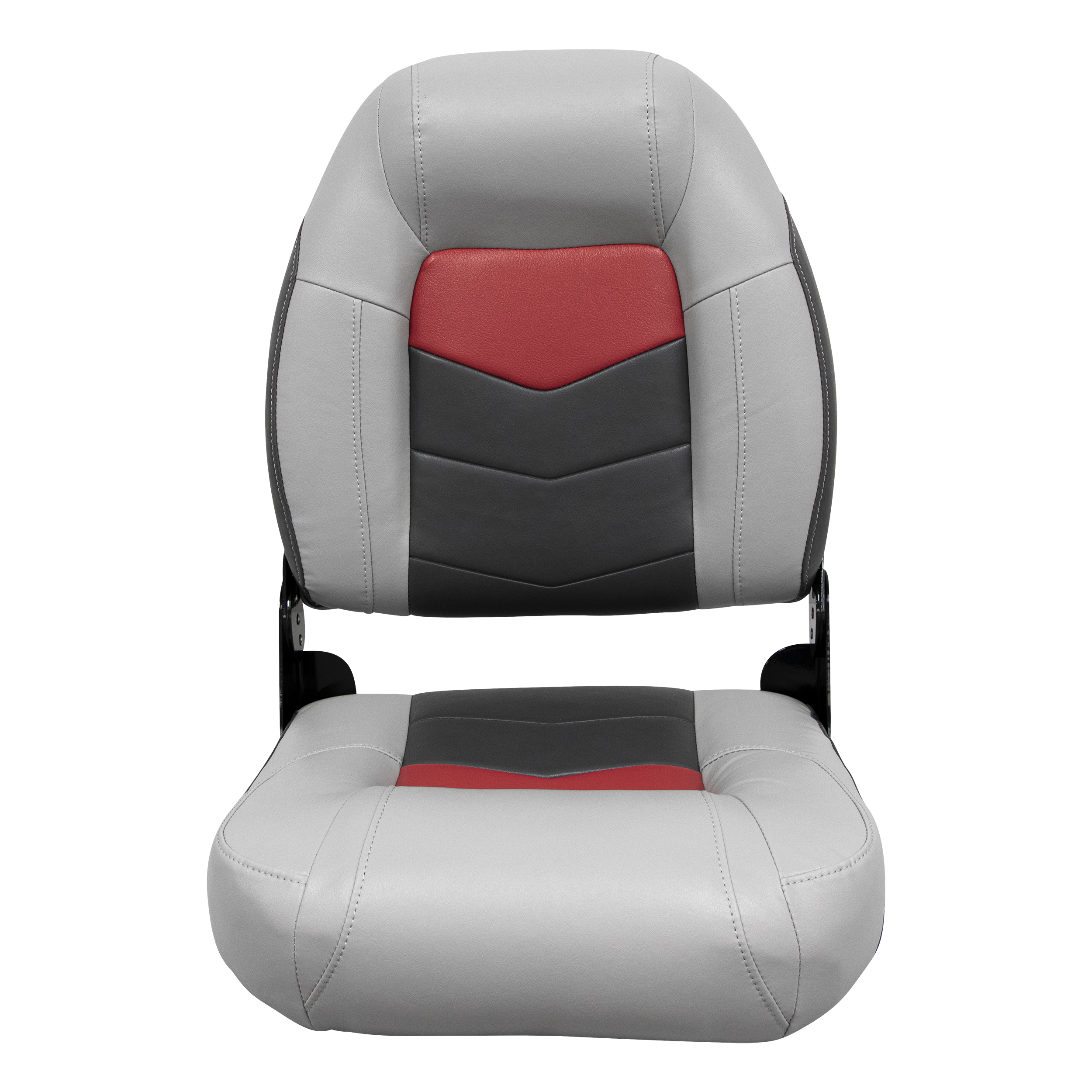 Wise 3304-1881 Pro-Angler Series High Back Boat Seat Marble Grey / Regal Red / Charcoal