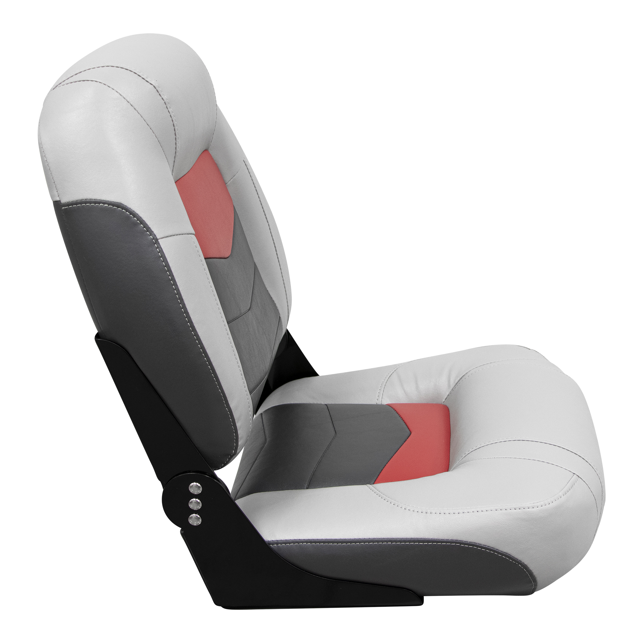 Wise 3304-1881 Pro-Angler Series High Back Boat Seat Marble Grey / Regal Red / Charcoal