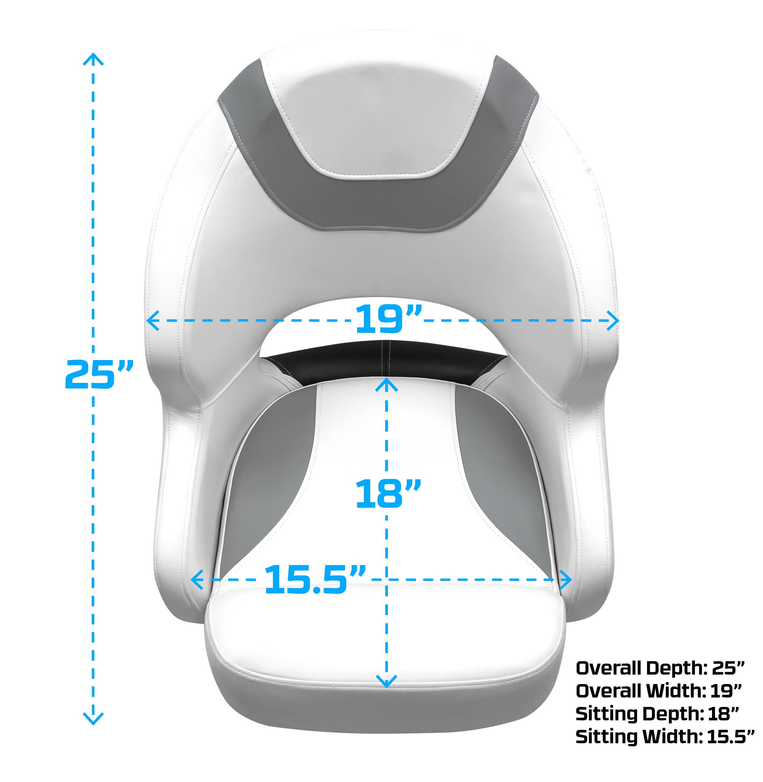Wise 3314-1782 Baja Series Bucket Seat – Brite White / Grey / Black