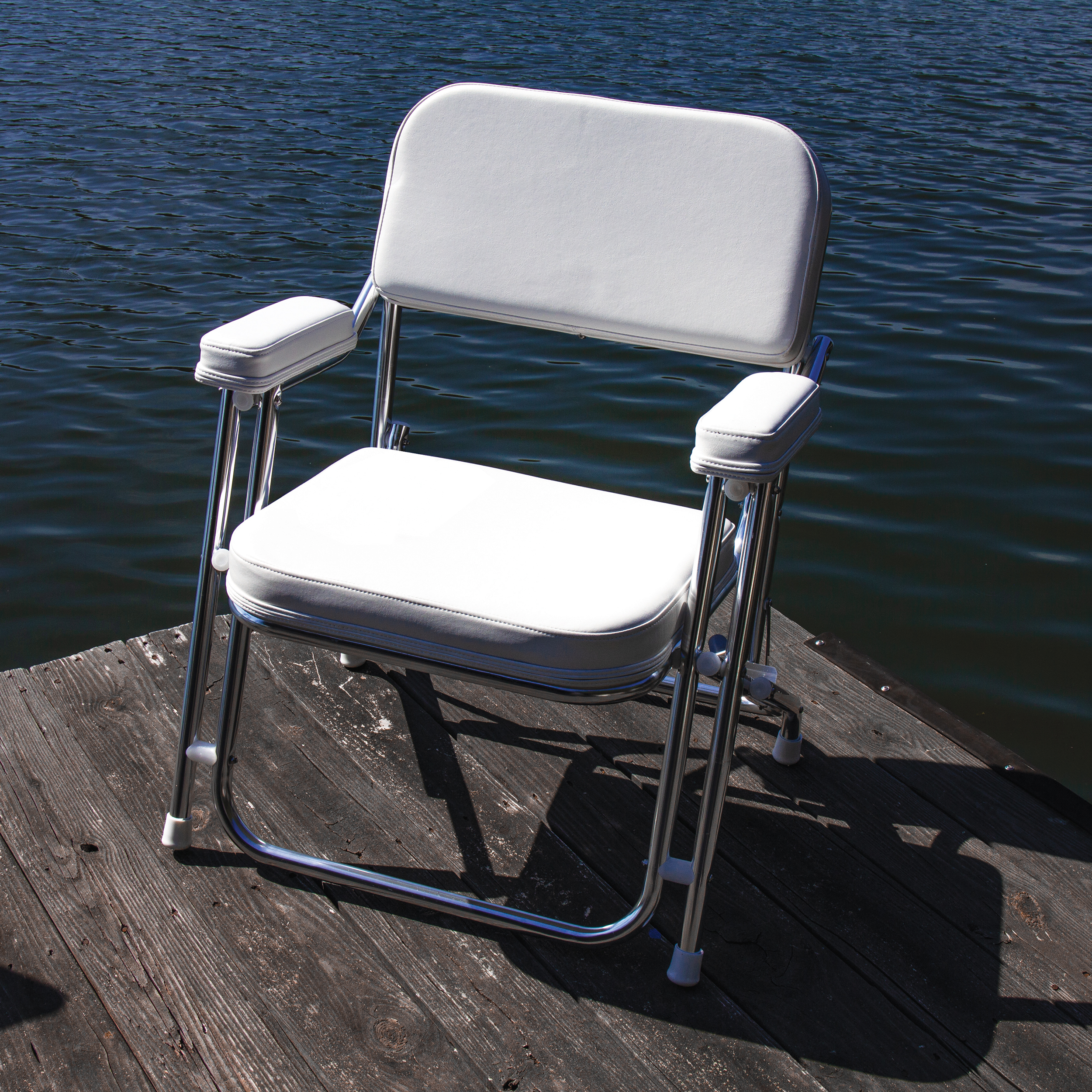 Wise 3316-784 Offshore Series Folding Deck Chair – Brite White