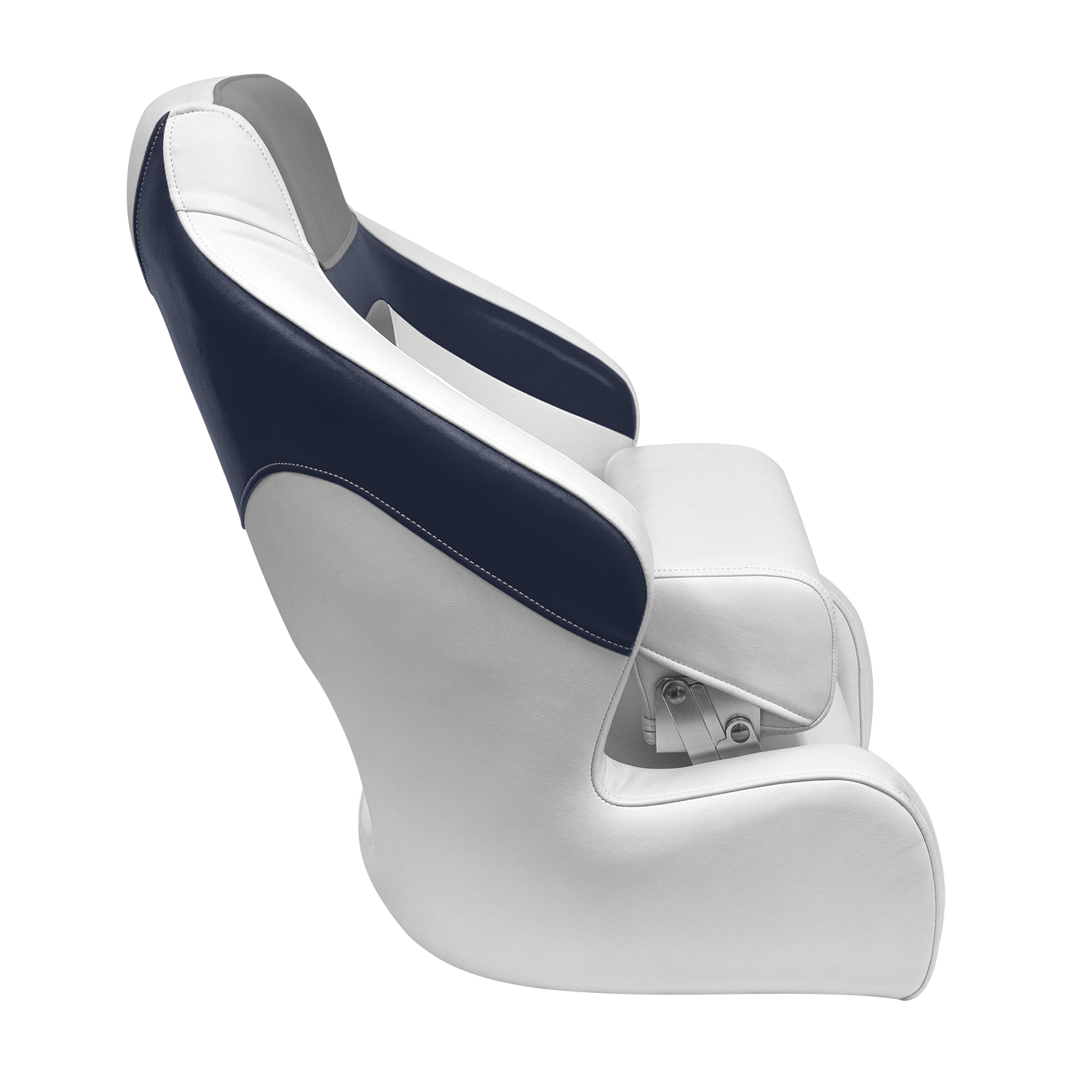 Wise 3338-1773 BAJA XL Bucket Seat with Flip Up Bolster Brite White / Marble Grey / Midnight Navy