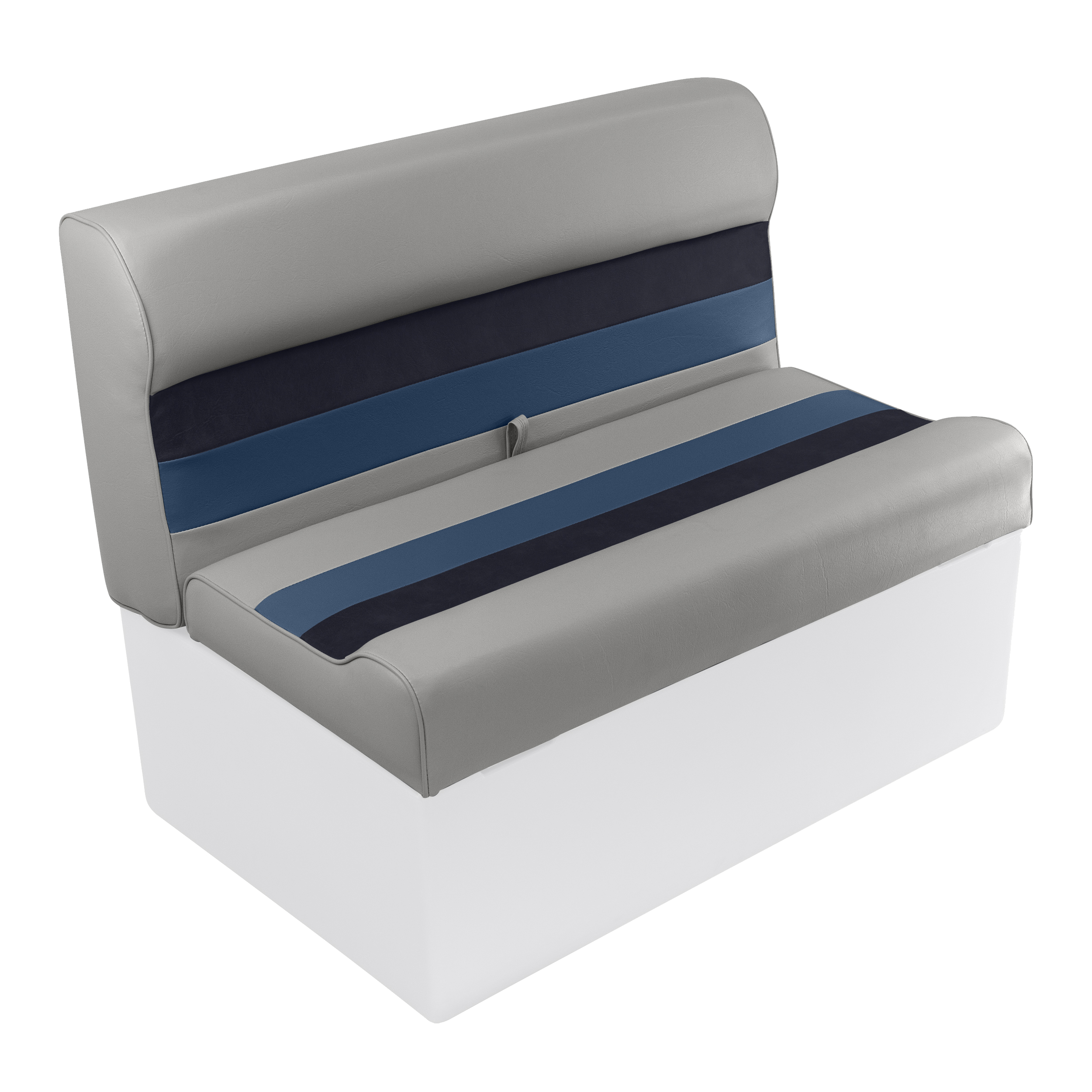 Wise 8WD100-1011 Deluxe Series Pontoon 37″ Bench Cushion Set – Grey / Navy / Blue