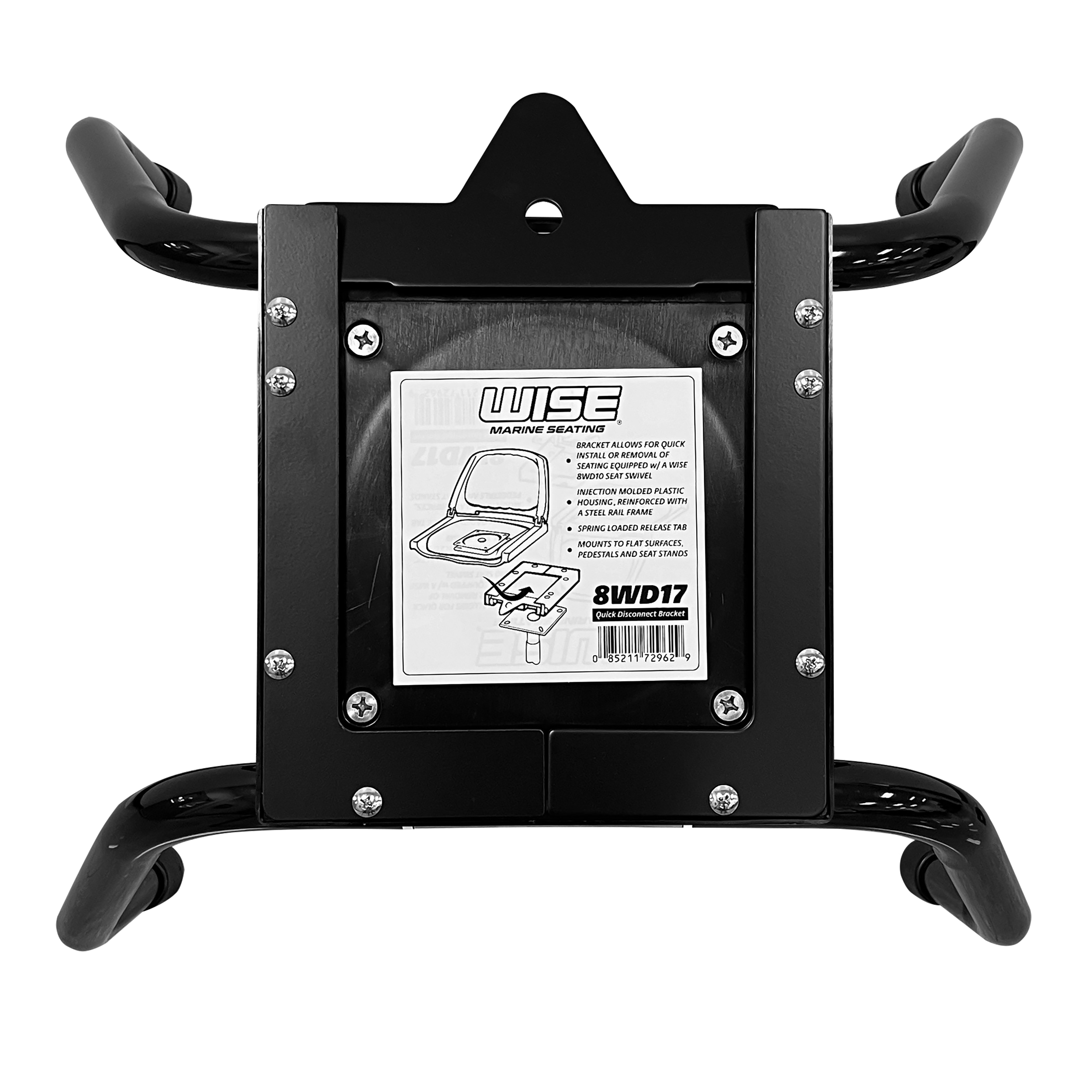 Wise 8WD1174 Portable Seat Stand for Boat Seats with 8WD17 Quick Release Bracket Black Powder Coat Finish