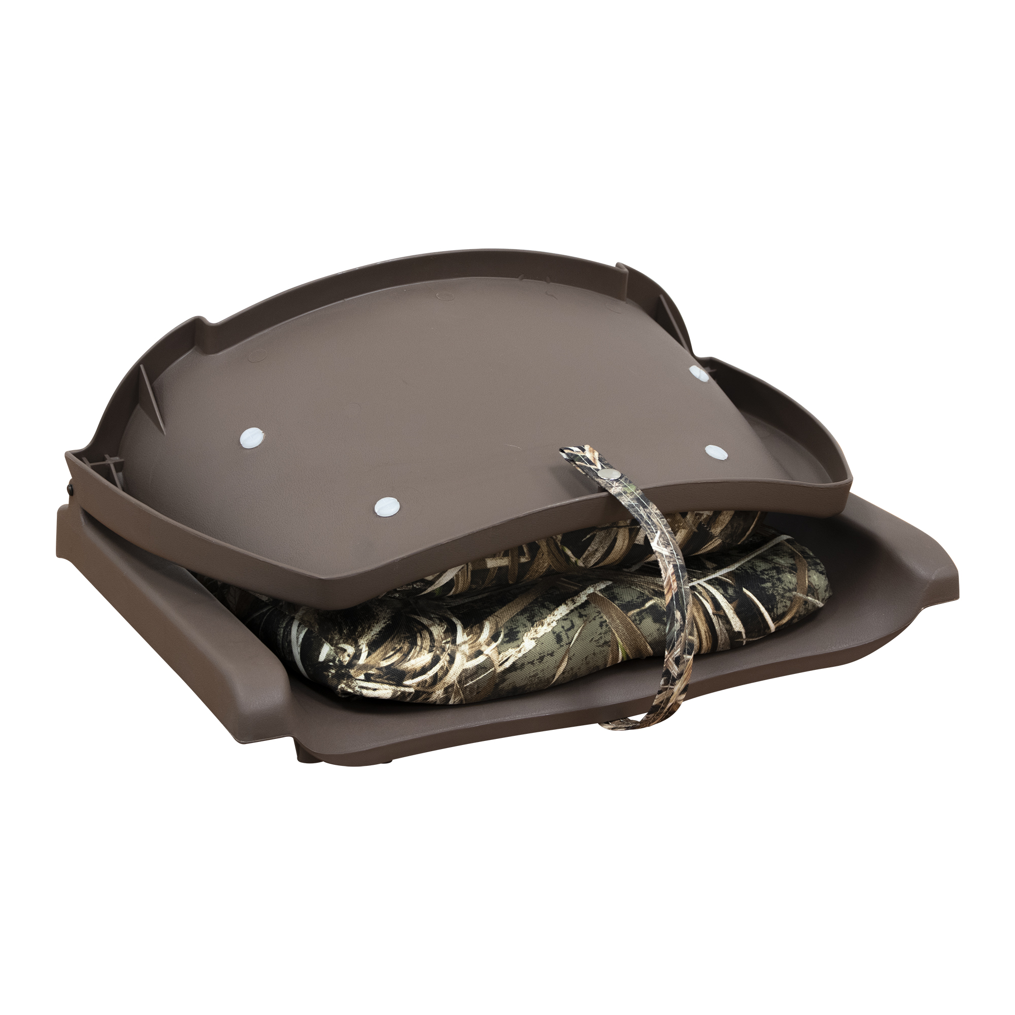 Wise 8WD139CLS-B-733 Molded Fishing Boat Seat with Cordura Camo Cushion Pads Brown Shell / Realtree Max 5