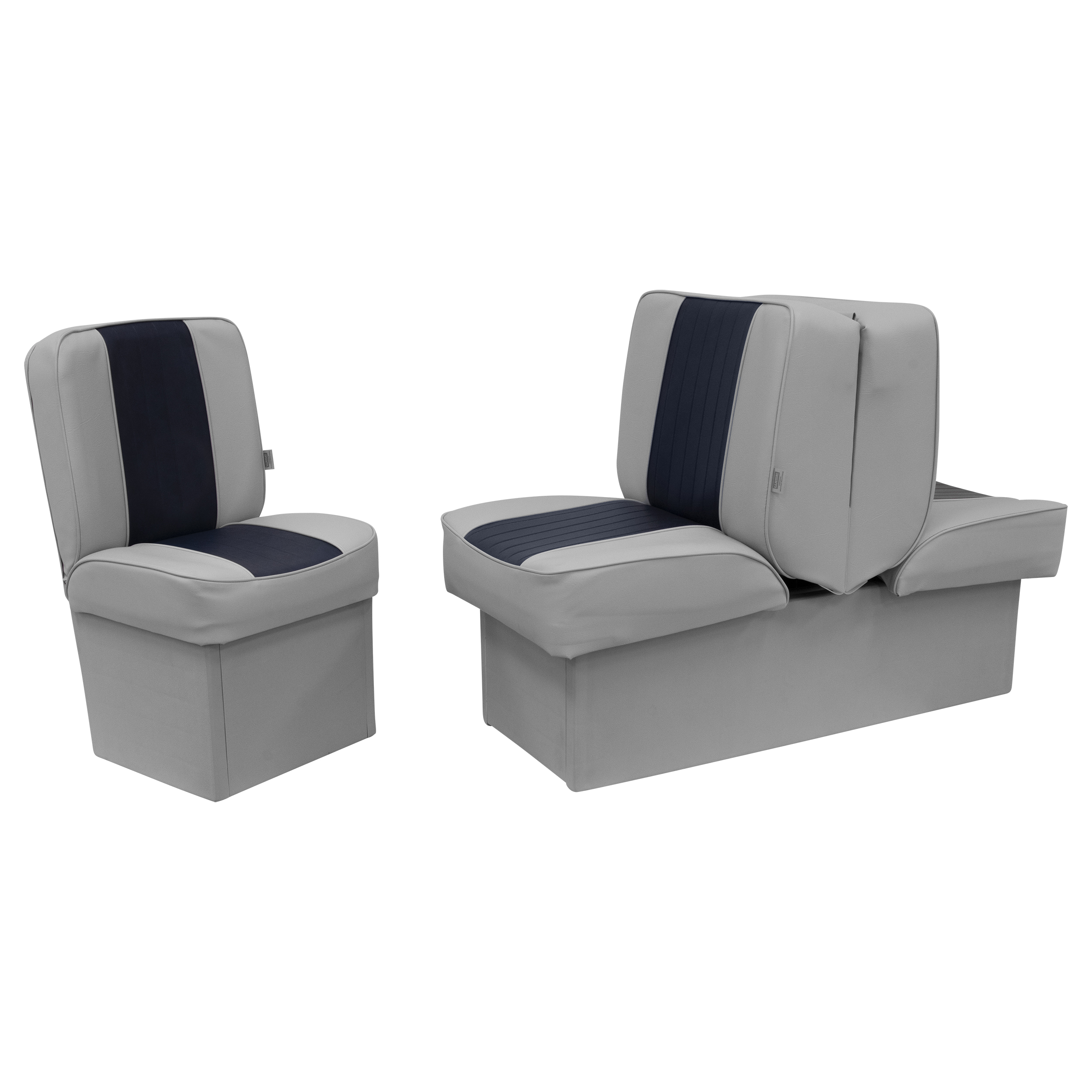 Wise 8WD707P-1-660 Deluxe Series Back to Back Lounge Seat – Grey / Navy