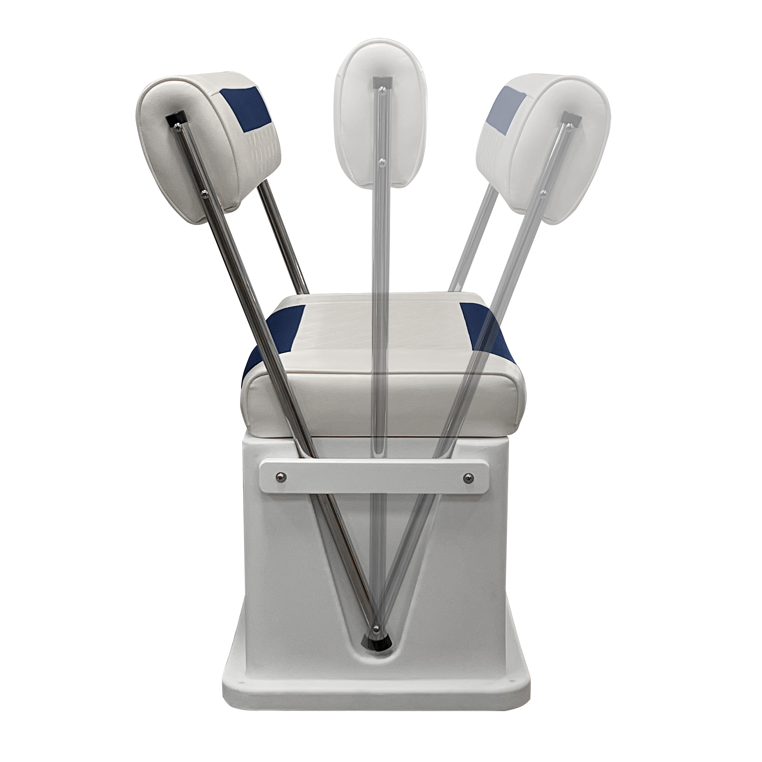 Wise 8WD437-1904 Premium Swingback Cooler/Storage Seat, 62 Quart, White / Mariner Blue