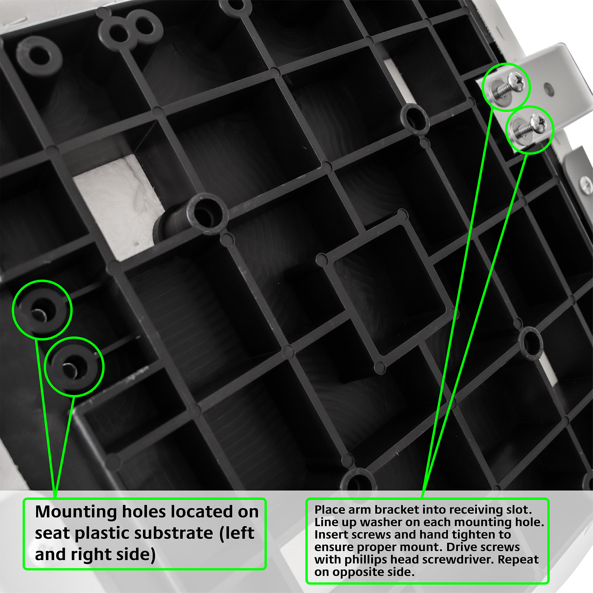 Wise 8WD444AR-717 Arm Rest with Aluminum Brackets and Mounting Hardware Grey