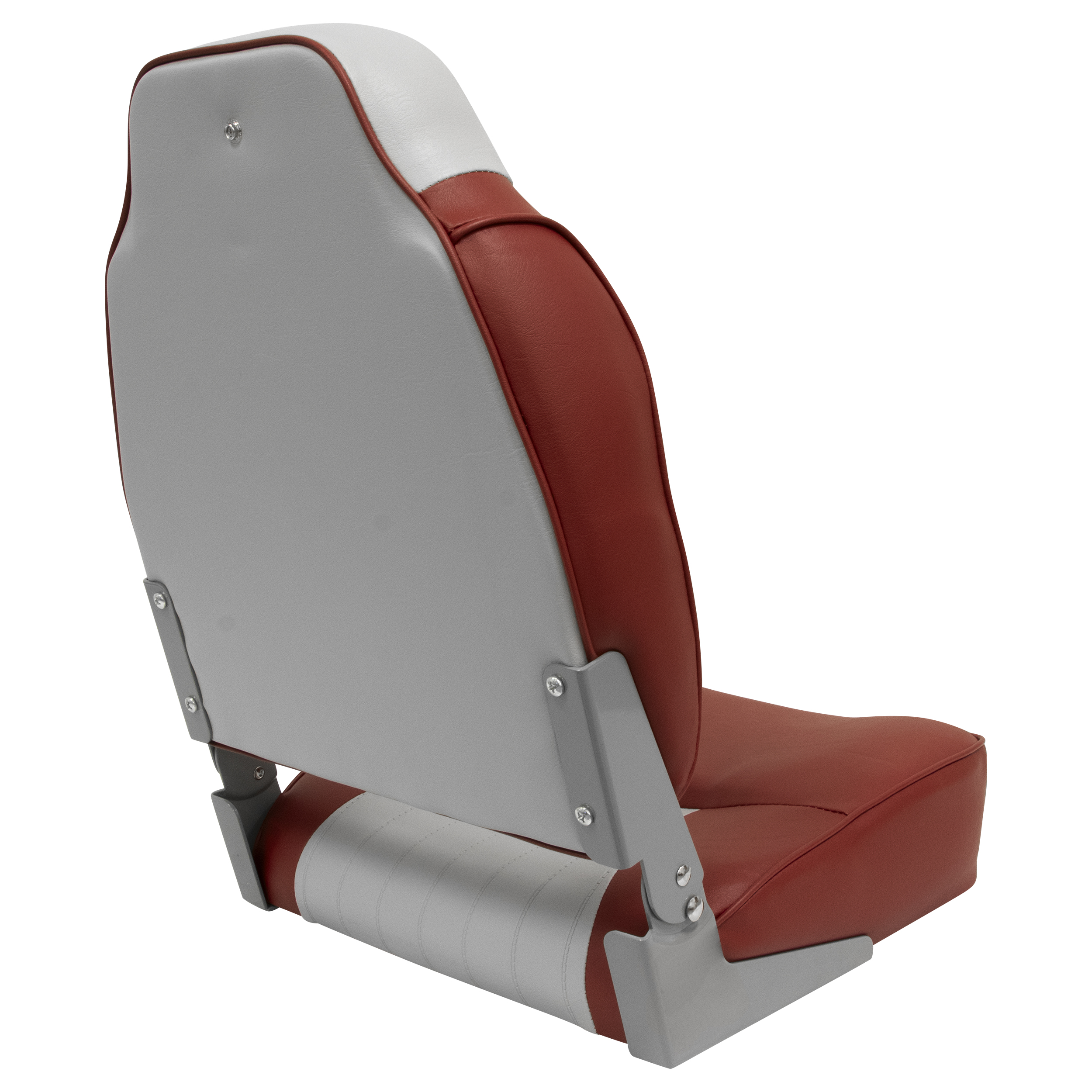 Wise 8WD640PLS-661 Lund Style High Back Fishing Boat Seat – Grey / Red