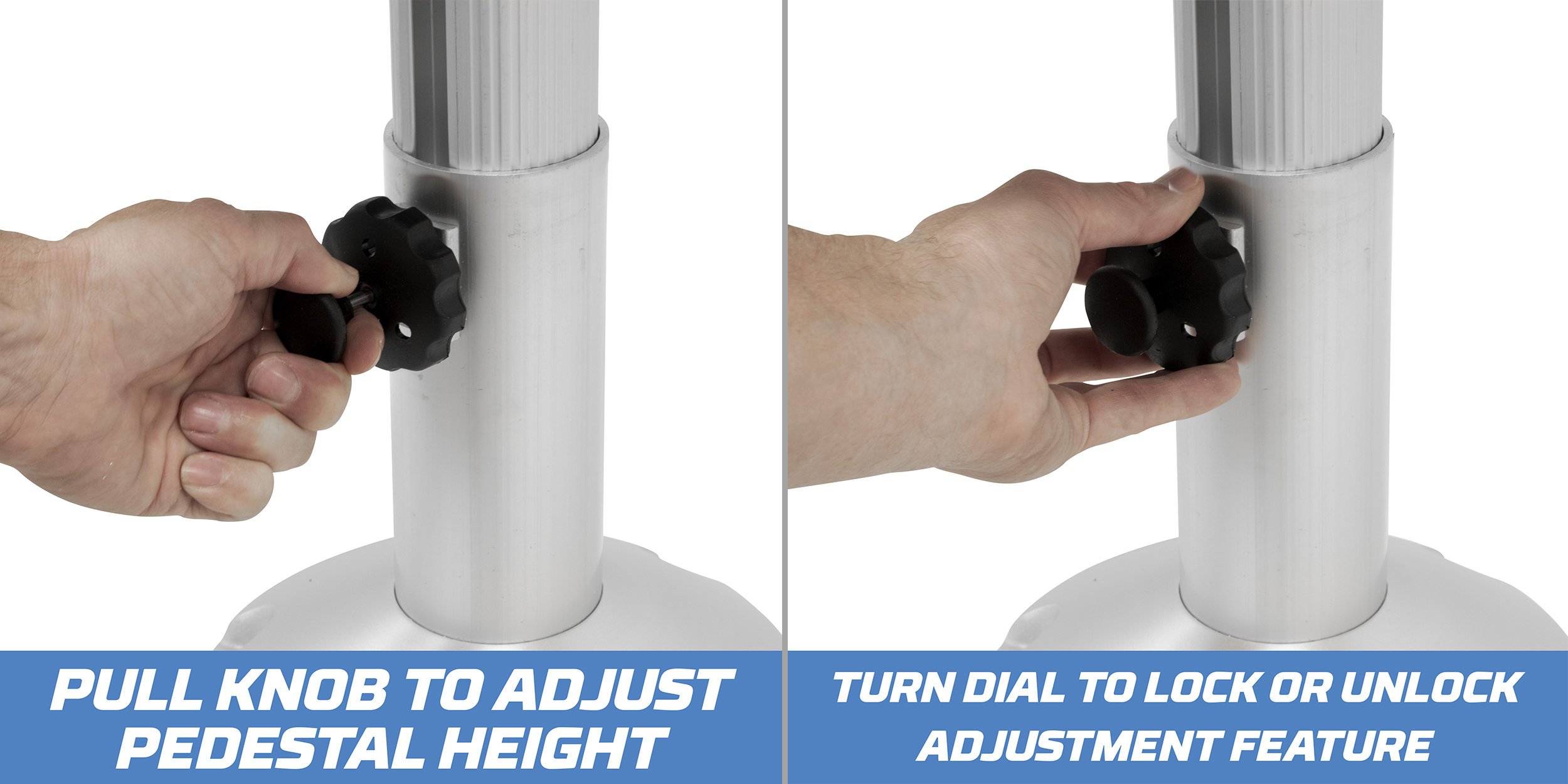 Wise 8WP21-18S Adjustable Height Seat Pedestal with Seat Spider Mount 2-7/8″ Diameter Post