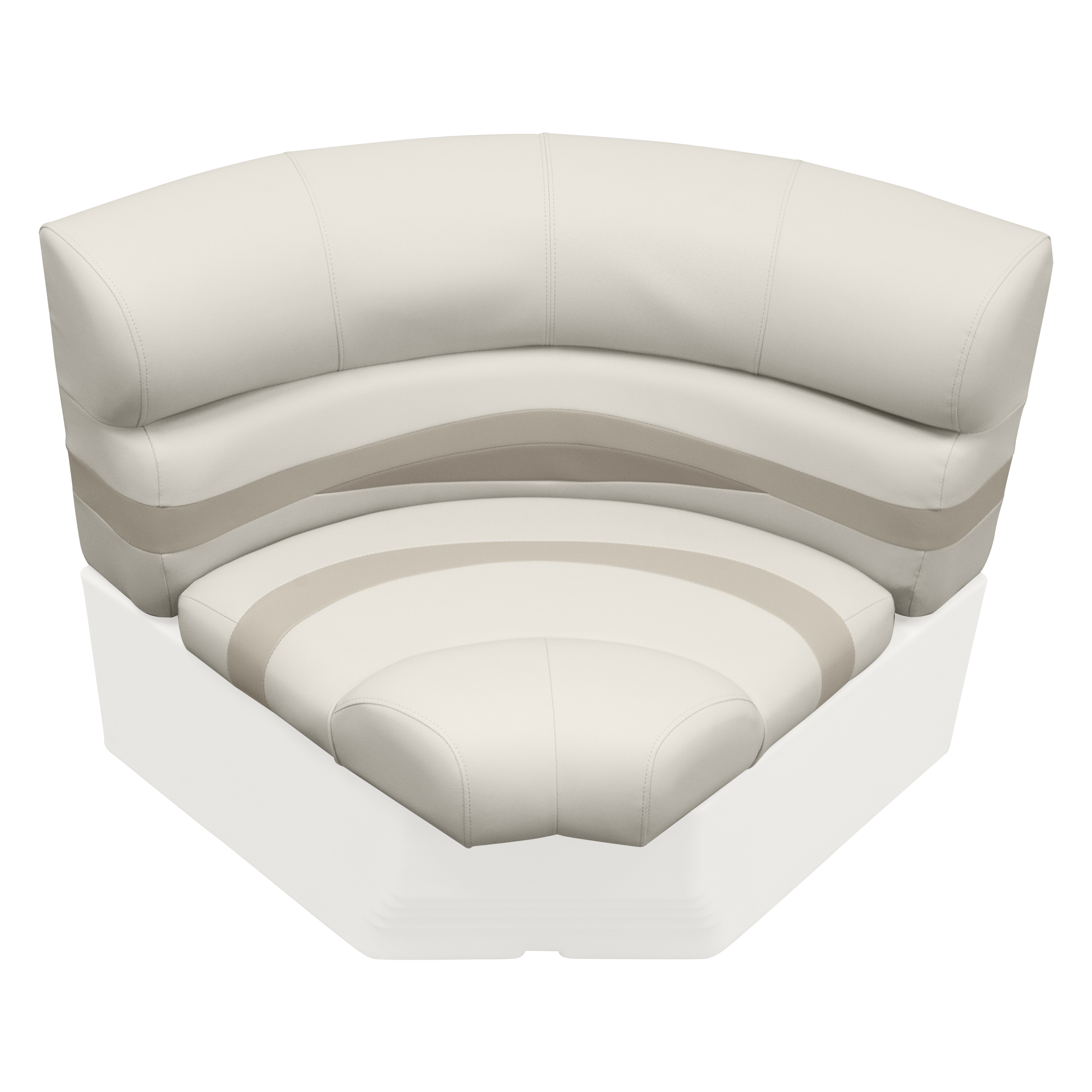 Wise BM11002-1066 Premier Series Pontoon 32″ Bow Radius Corner Cushion Set – Platinum / Mocha Java / Khaki