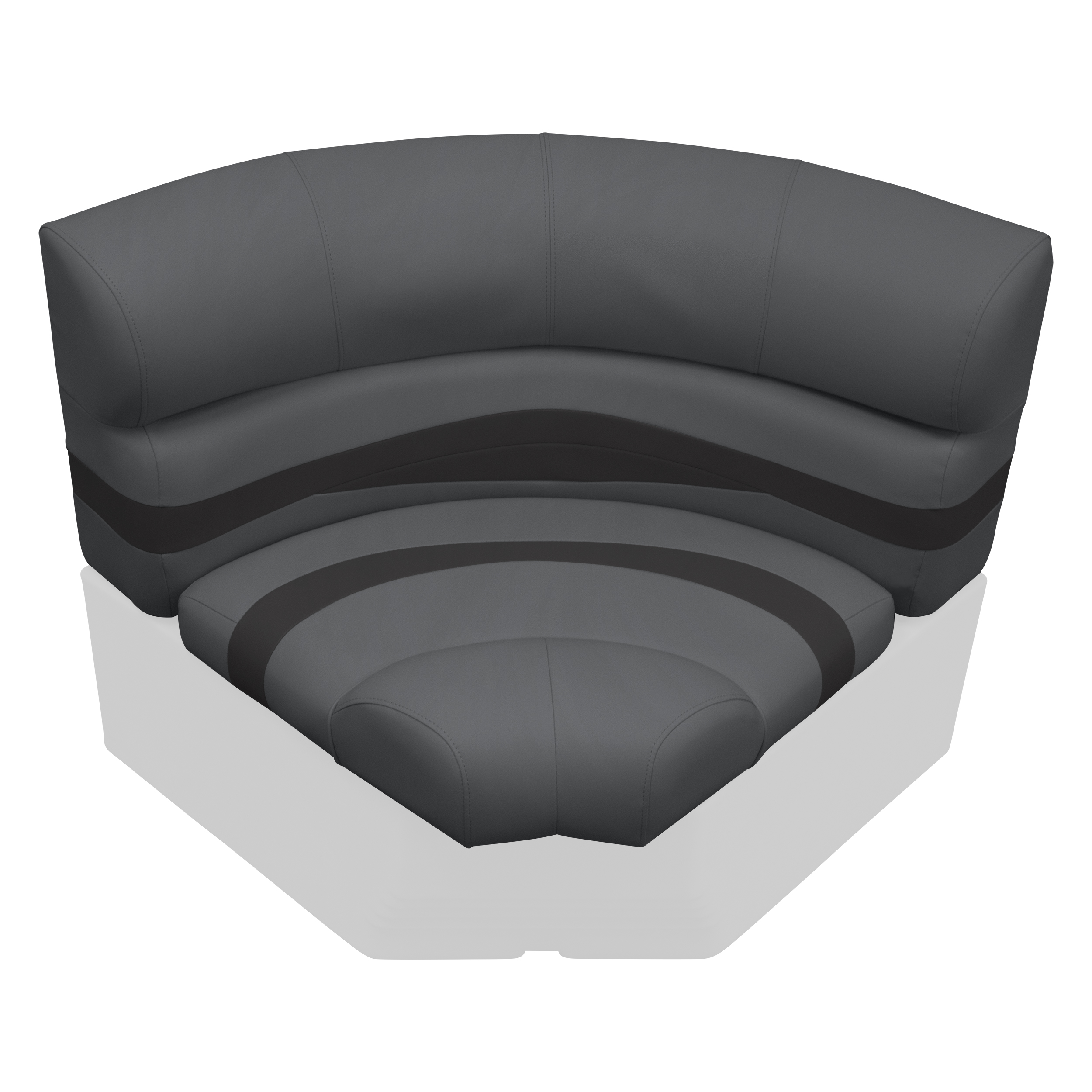 Wise BM11002-1890 Premier Series Pontoon 32″ Bow Radius Corner Cushion Set – Slate / Dark Neutral