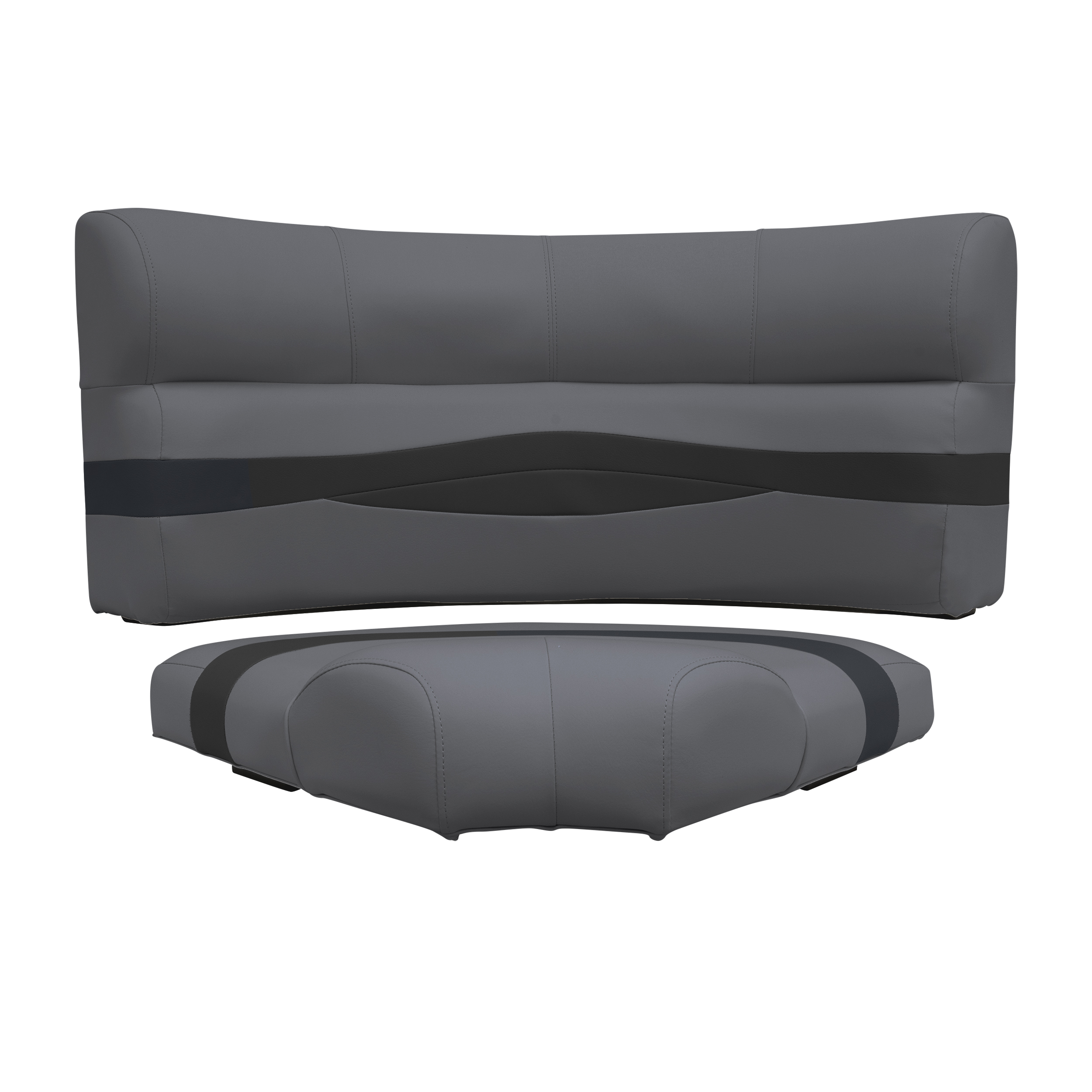 Wise BM11002-1890 Premier Series Pontoon 32″ Bow Radius Corner Cushion Set – Slate / Dark Neutral