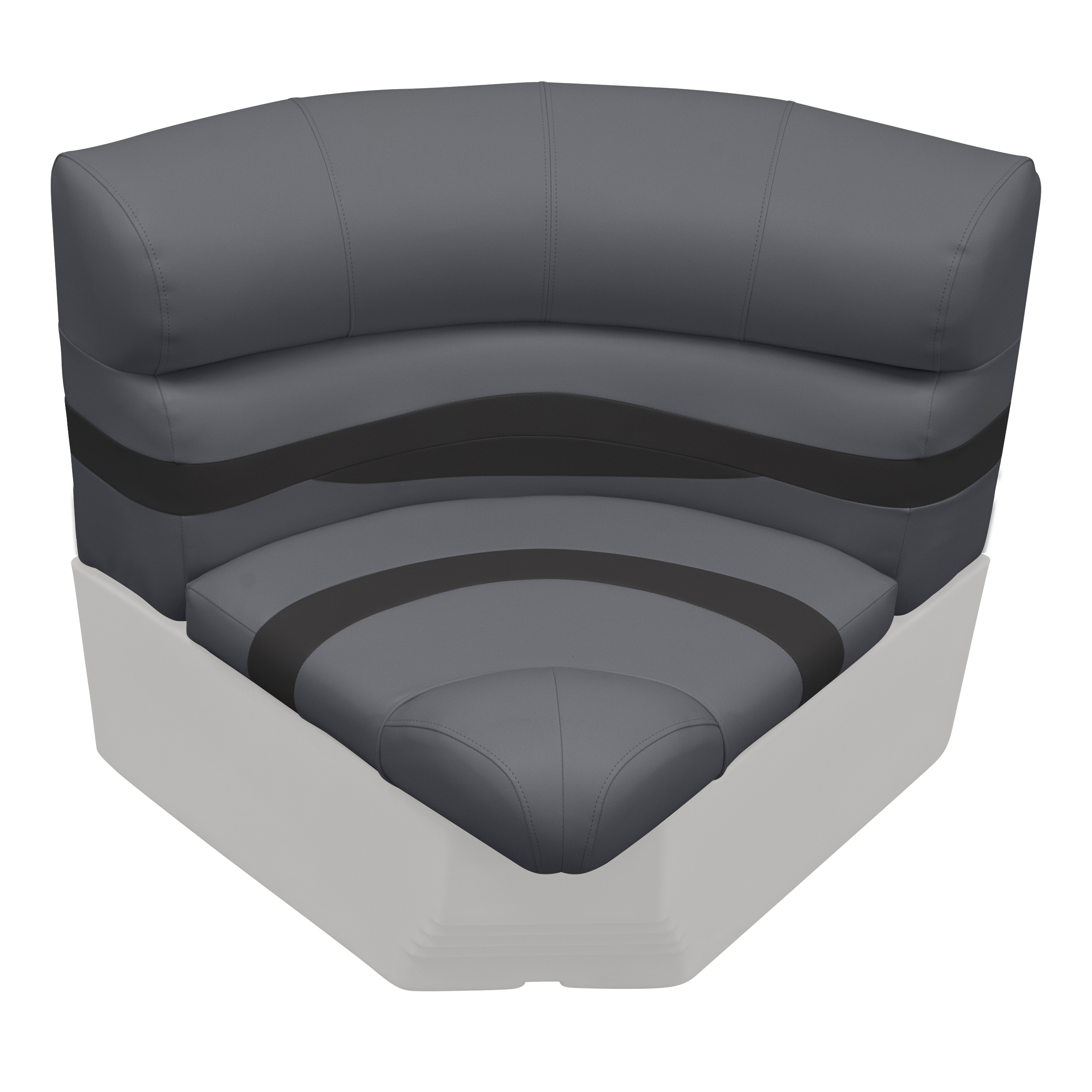 Wise BM11028-1890 Premier Series Pontoon 28″ Radius Corner Cushion Set – Slate / Dark Neutral