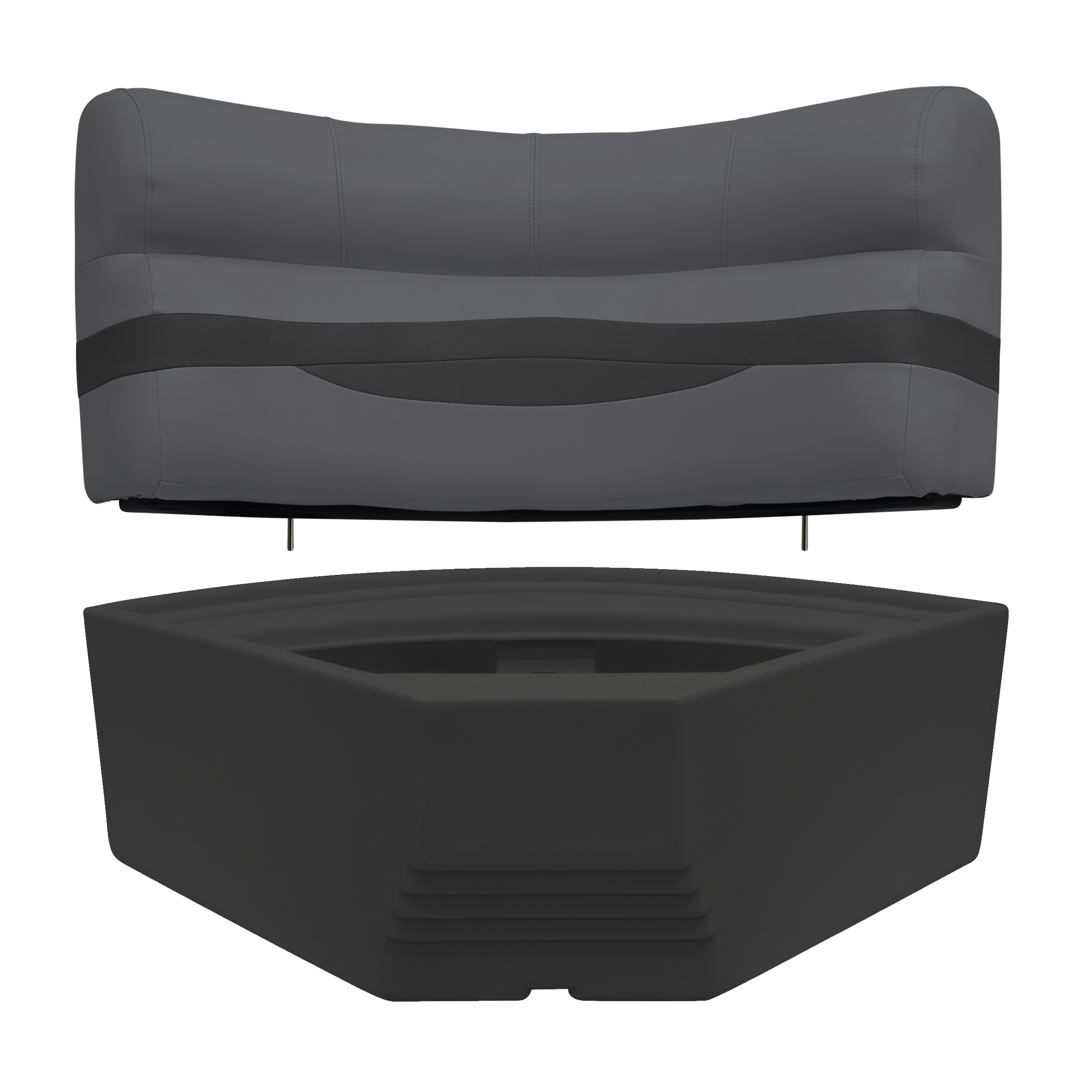 Wise BM11028-1890 Premier Series Pontoon 28″ Radius Corner Cushion Set – Slate / Dark Neutral