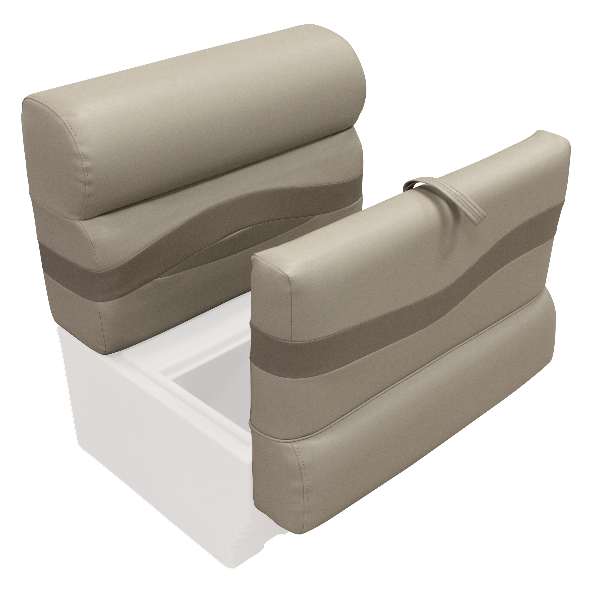 Wise BM1143-1749 Premier Series Pontoon 27″ Bench Cushion Set – Mocha Java / Mushroom / Cafe