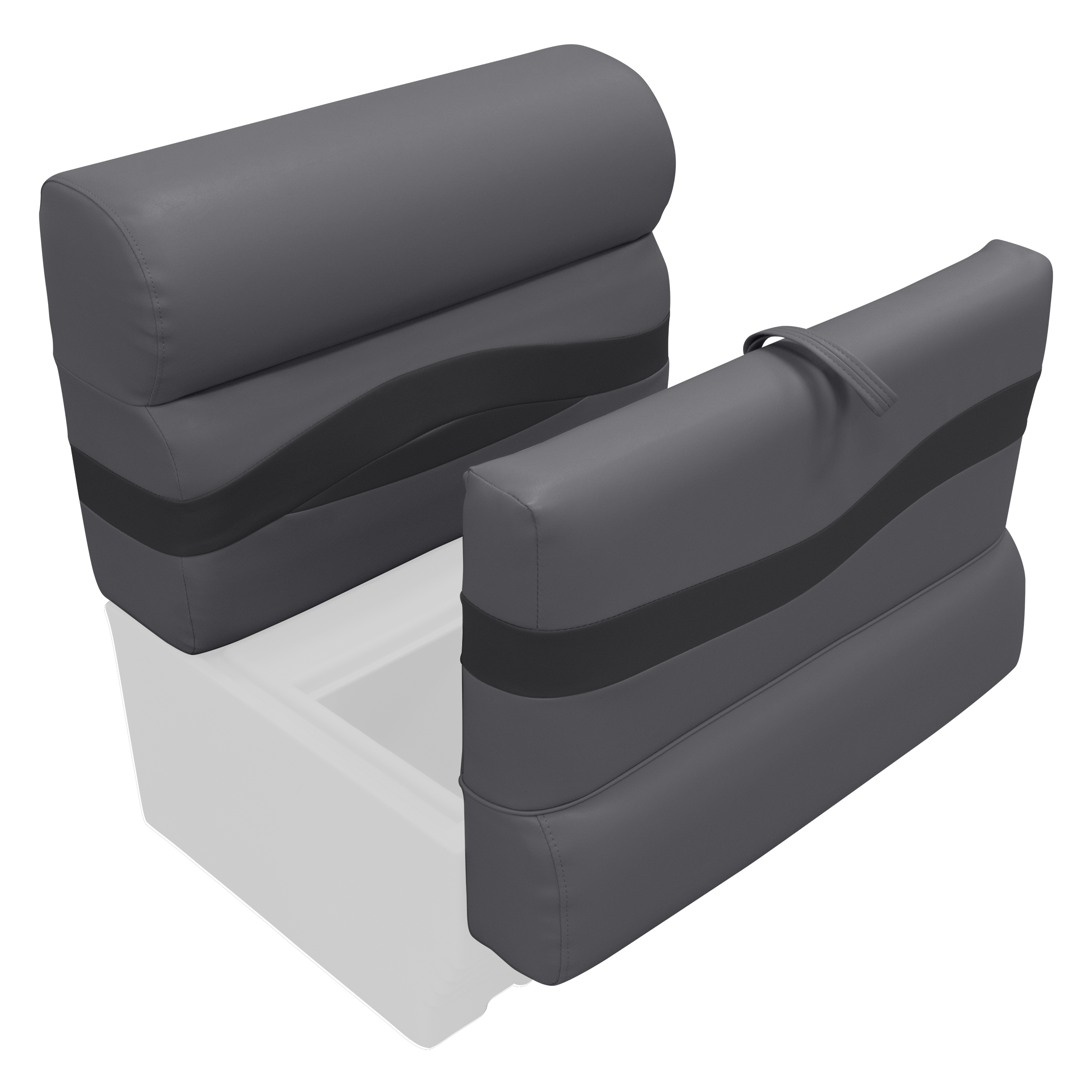 Wise BM1143-1890 Premier Series Pontoon 27″ Bench Cushion Set – Slate / Dark Neutral