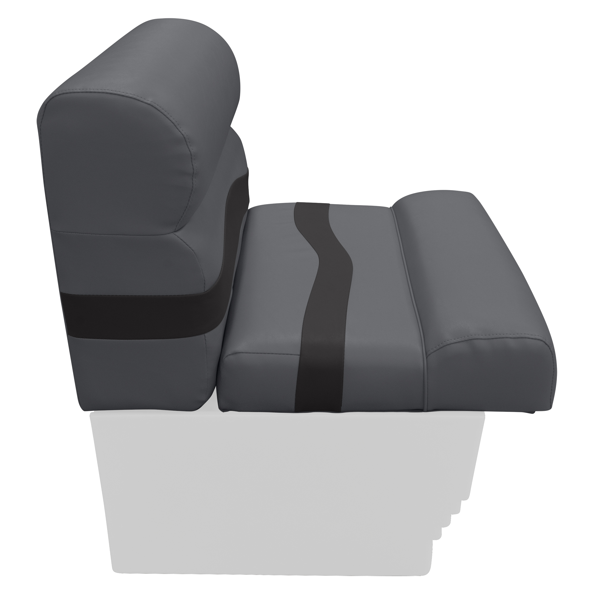 Wise BM1143-1890 Premier Series Pontoon 27″ Bench Cushion Set – Slate / Dark Neutral