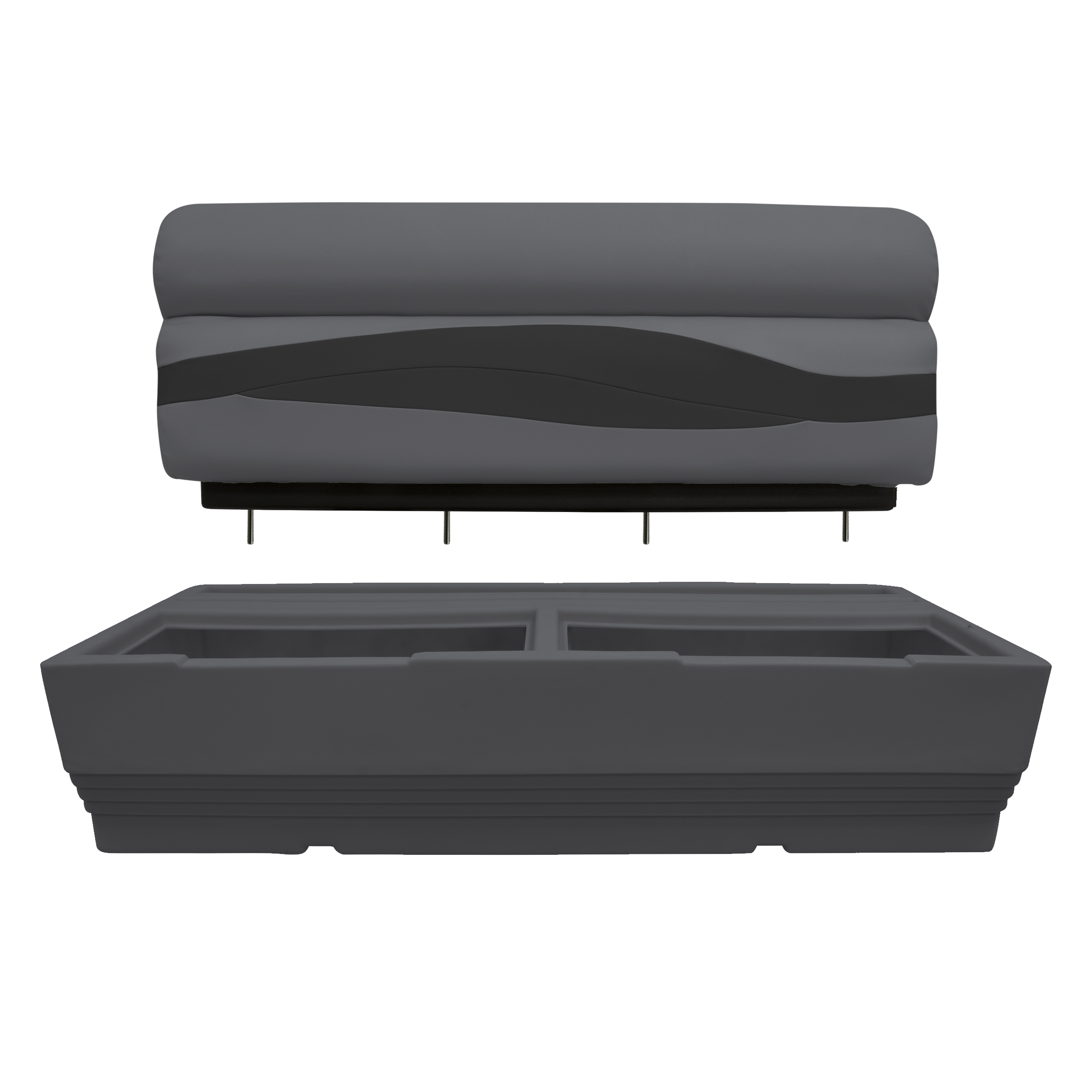 Wise BM1145-1890 Premier Series Pontoon 50″ Bench Cushion Set – Slate / Dark Neutral