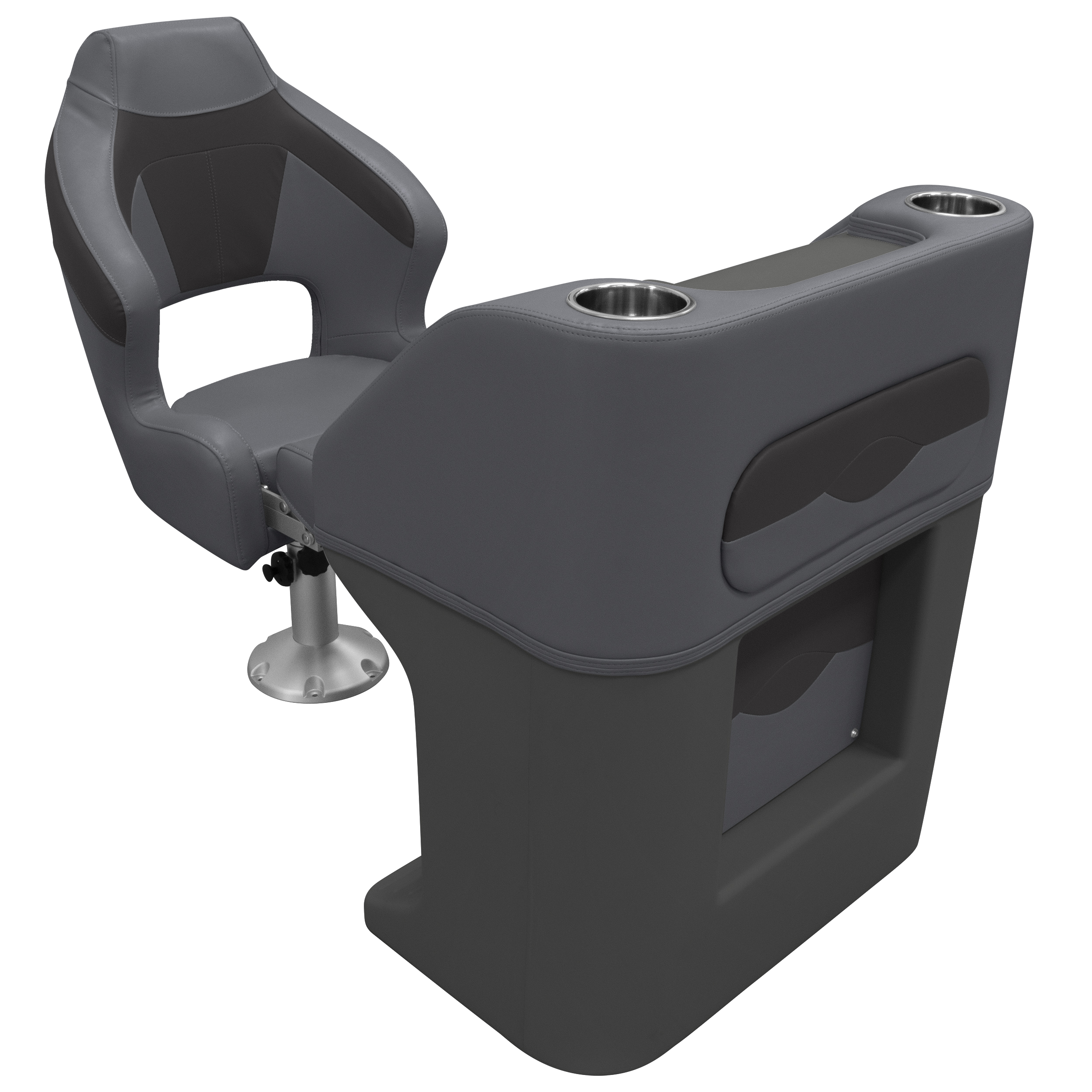 Wise BM1158-1890 Premier Series Pontoon Helm Steering Console, Slate / Dark Neutral