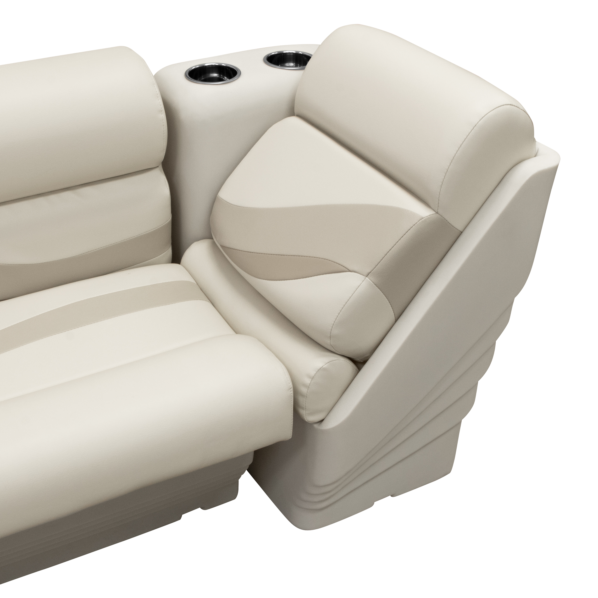 Wise BM13006L-1066 Premier Series Pontoon Lean Back Recliner – Left Radius Platinum / Mocha Java / Khaki