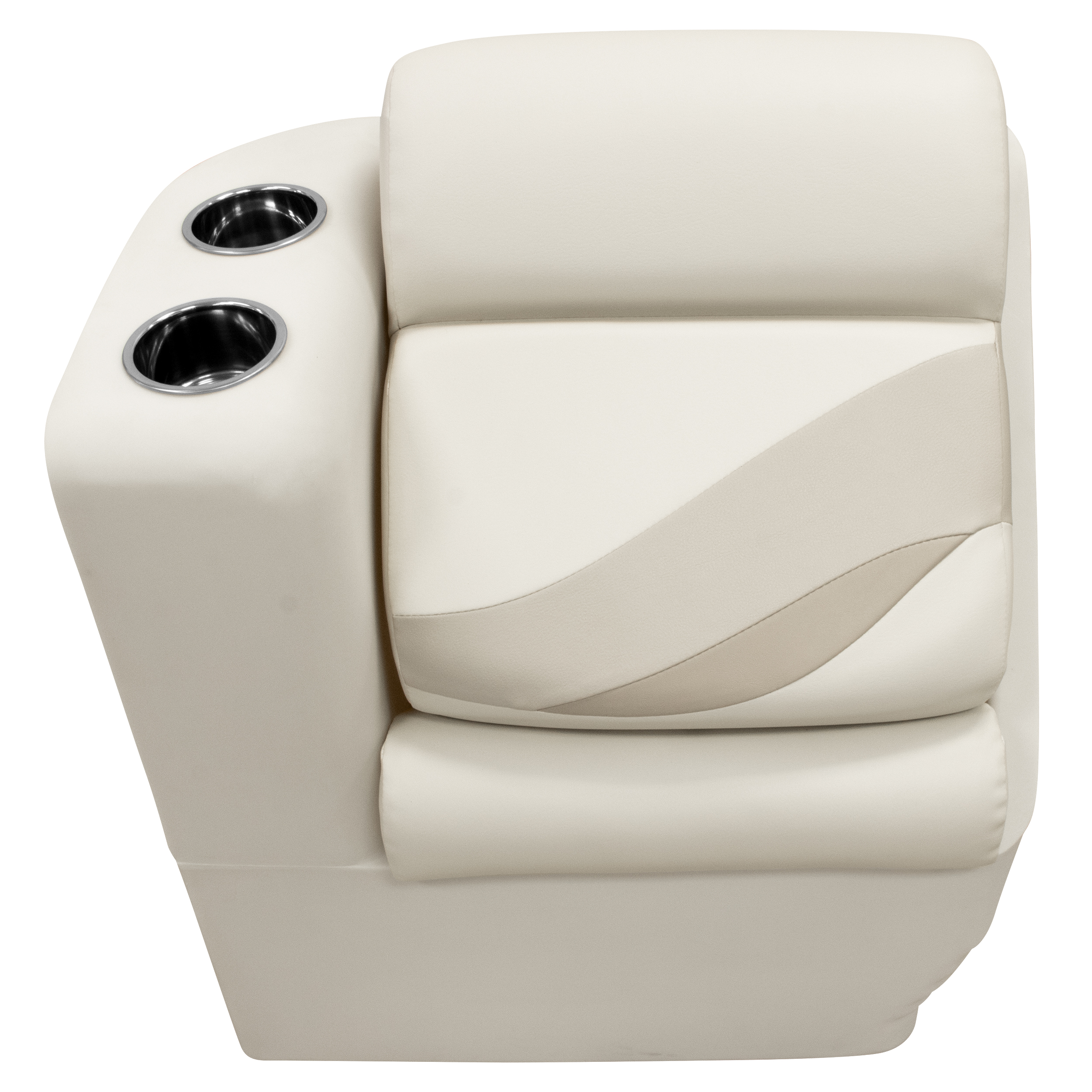 Wise BM13006L-1066 Premier Series Pontoon Lean Back Recliner – Left Radius Platinum / Mocha Java / Khaki