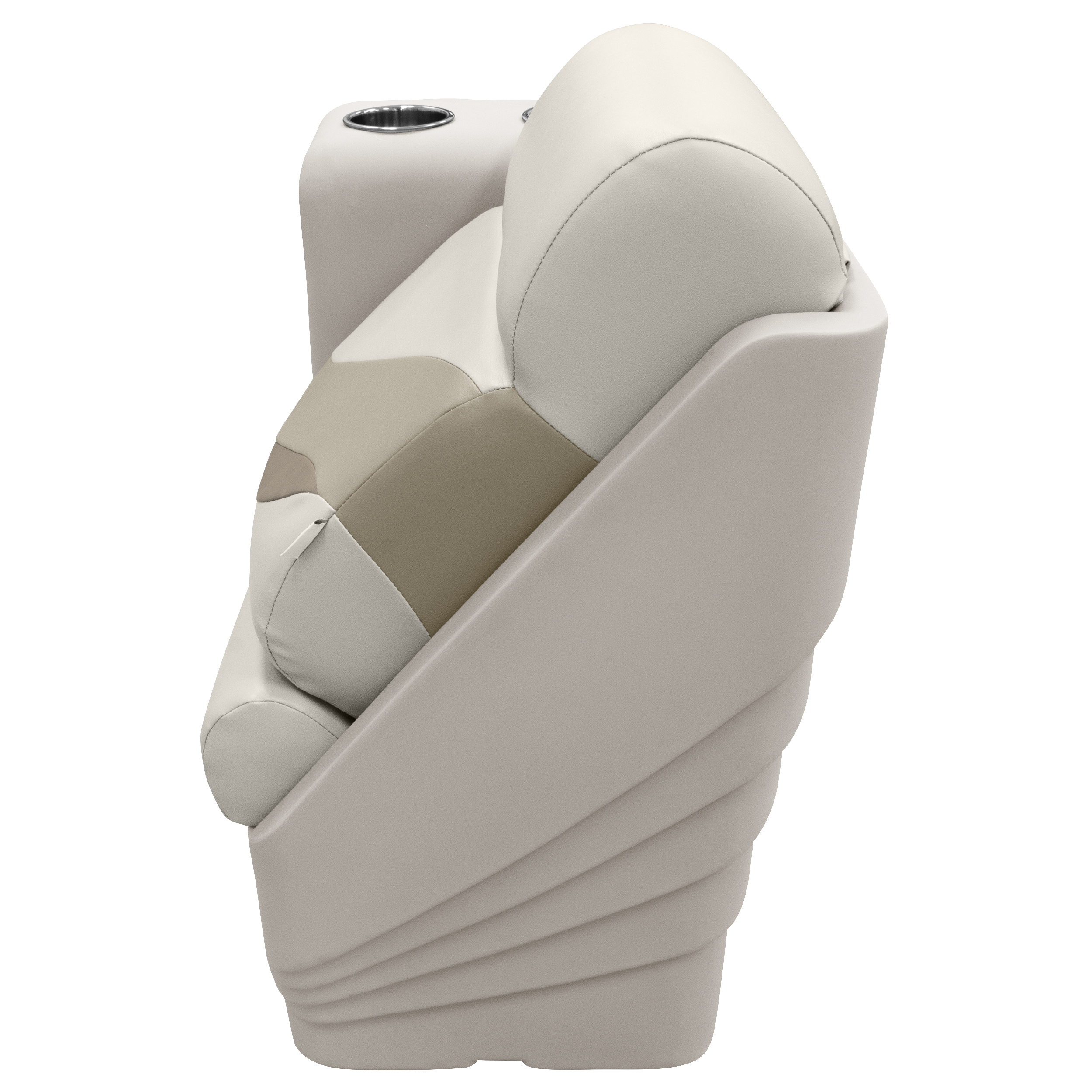 Wise BM13006L-1066 Premier Series Pontoon Lean Back Recliner – Left Radius Platinum / Mocha Java / Khaki