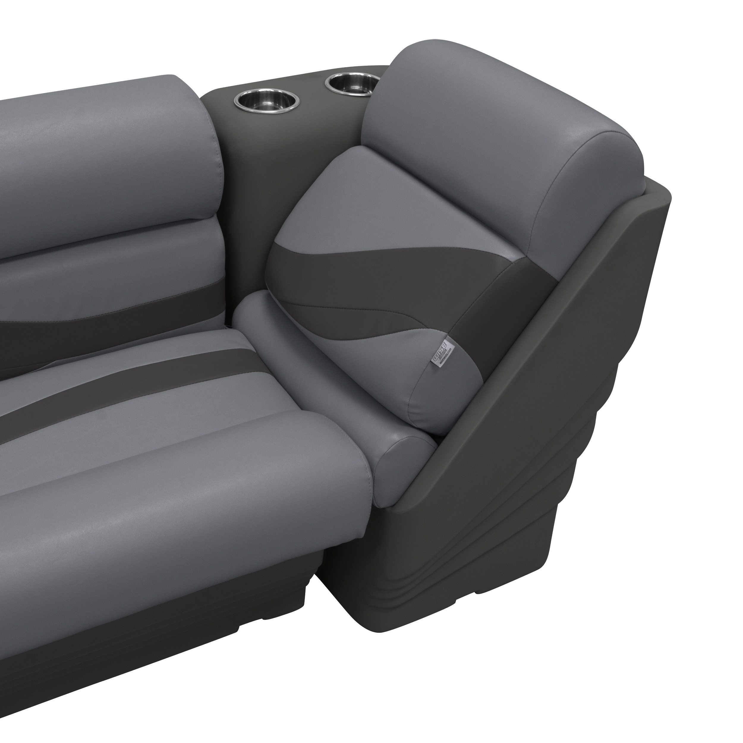 Wise BM13006L-1890 Premier Series Pontoon Lean Back Recliner – Left Radius, Slate / Dark Neutral