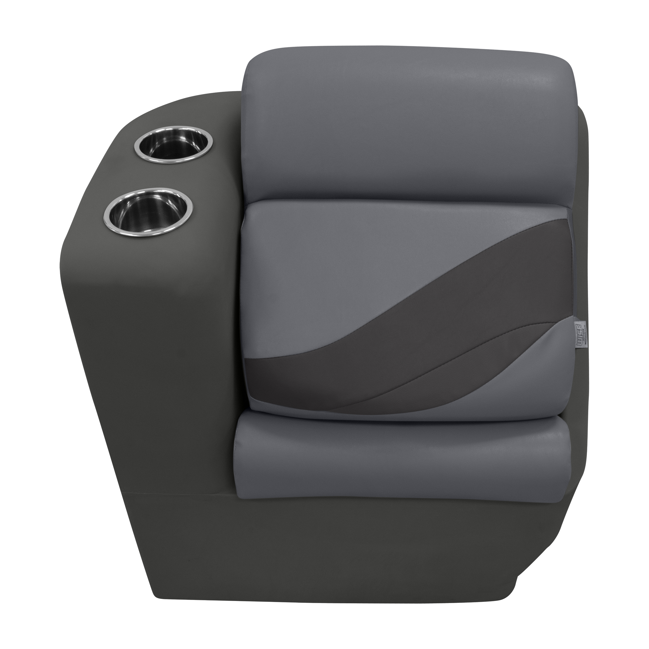 Wise BM13006L-1890 Premier Series Pontoon Lean Back Recliner – Left Radius, Slate / Dark Neutral