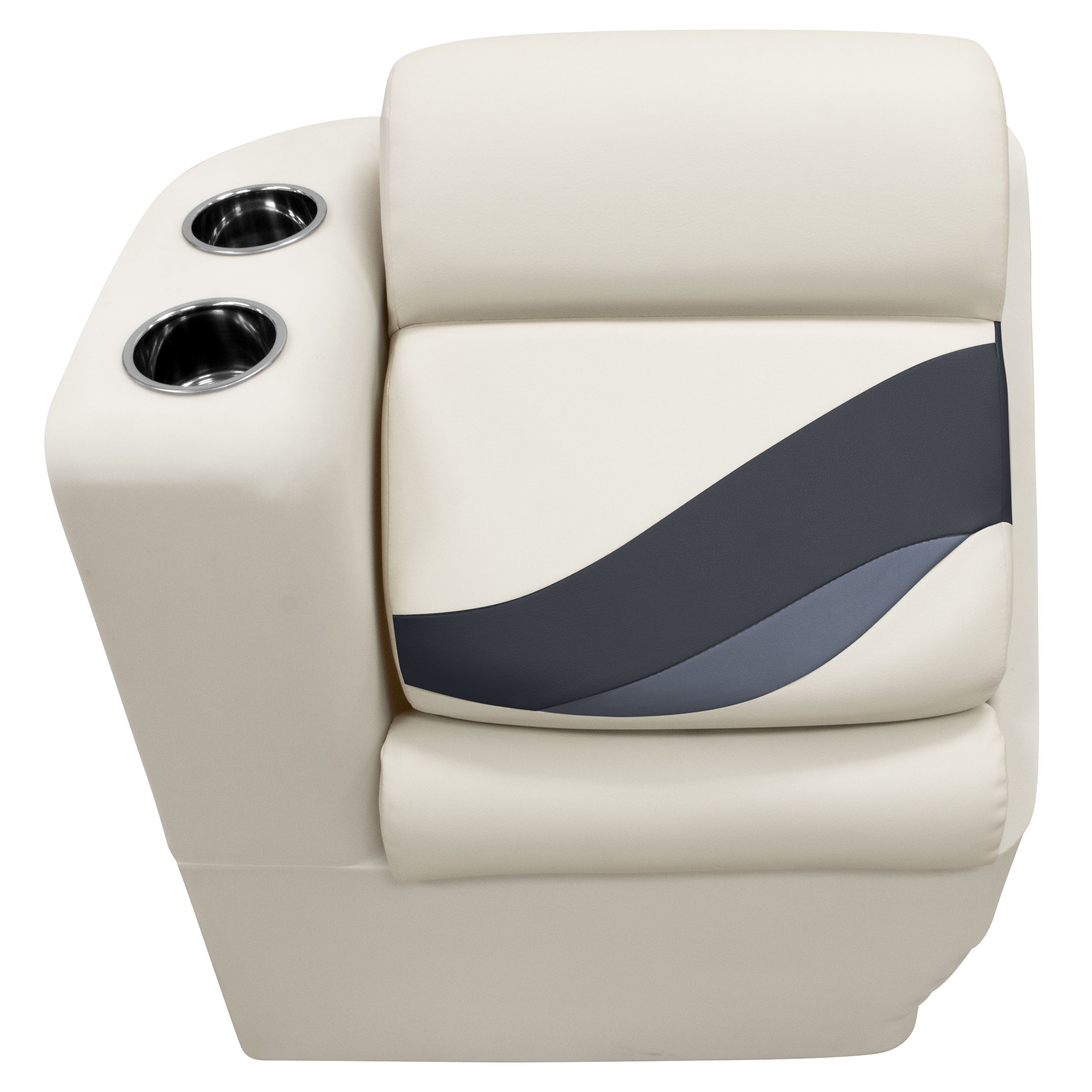 Wise BM13006L-986 Premier Series Pontoon Lean Back Recliner – Left Radius Platinum / Spectra Navy / Cobalt