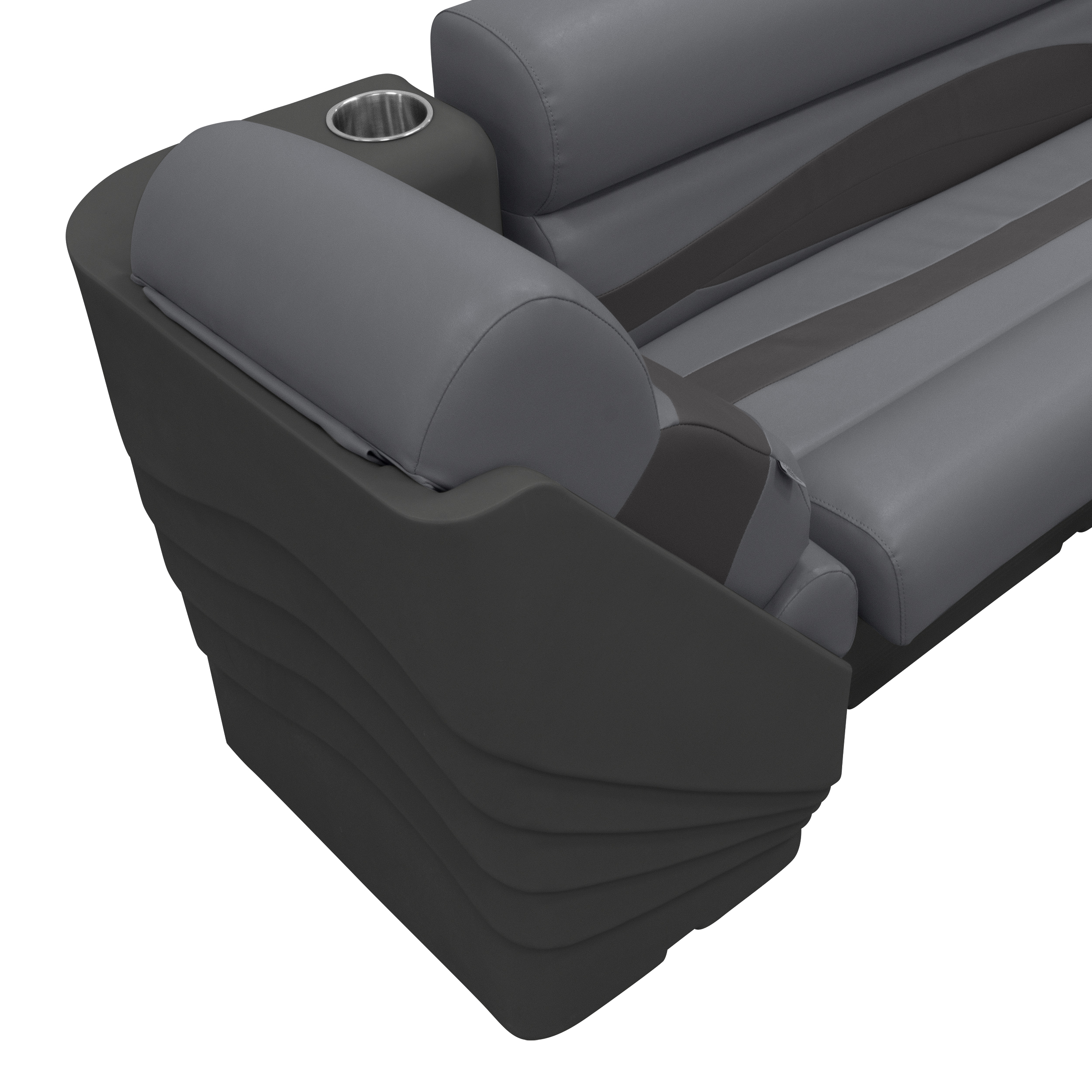 Wise BM13006R-1890 Premier Series Pontoon Lean Back Recliner – Right Radius, Slate / Dark Neutral
