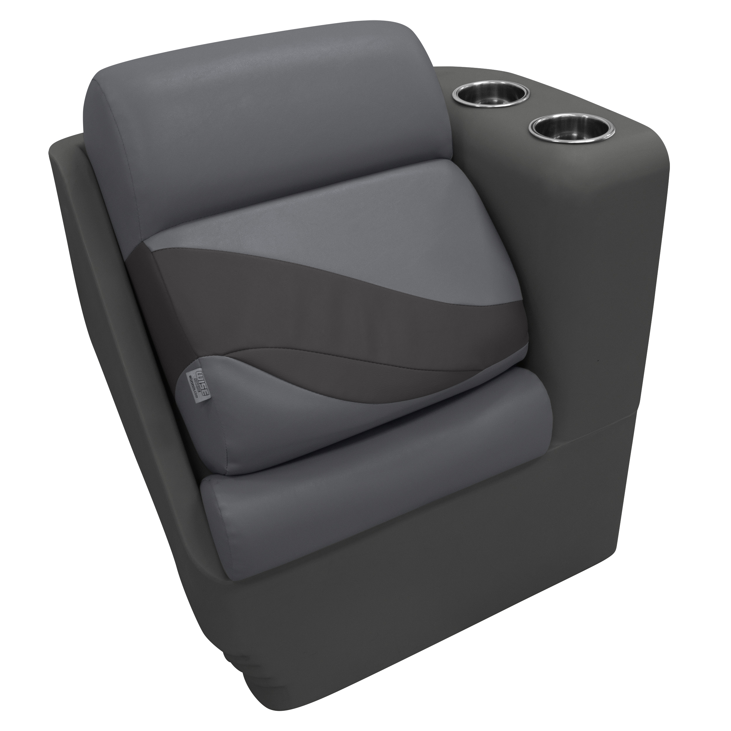 Wise BM13006R-1890 Premier Series Pontoon Lean Back Recliner – Right Radius, Slate / Dark Neutral