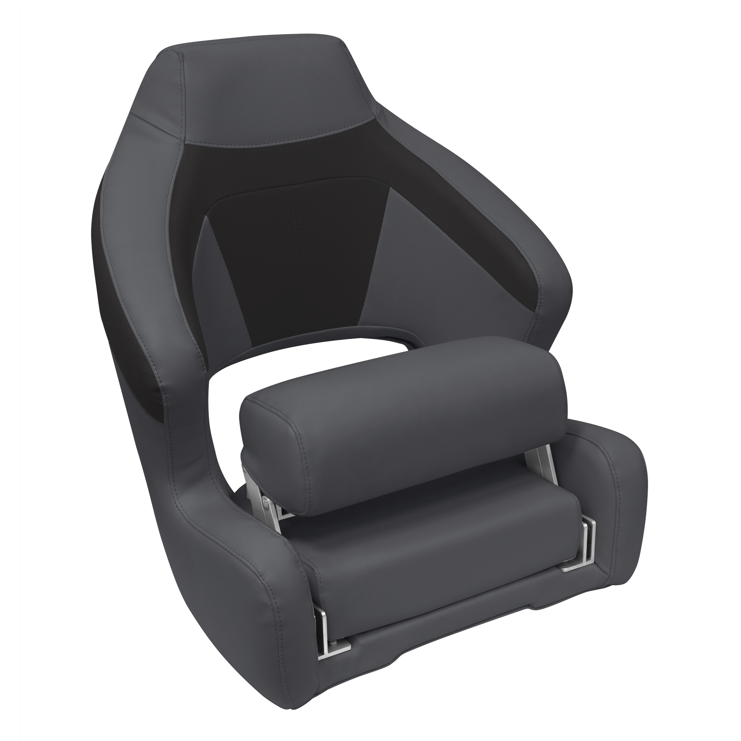 Wise BM3338-1890 Premier Series Pontoon XL Bucket Seat with Flip Up Bolster, Slate / Dark Neutral