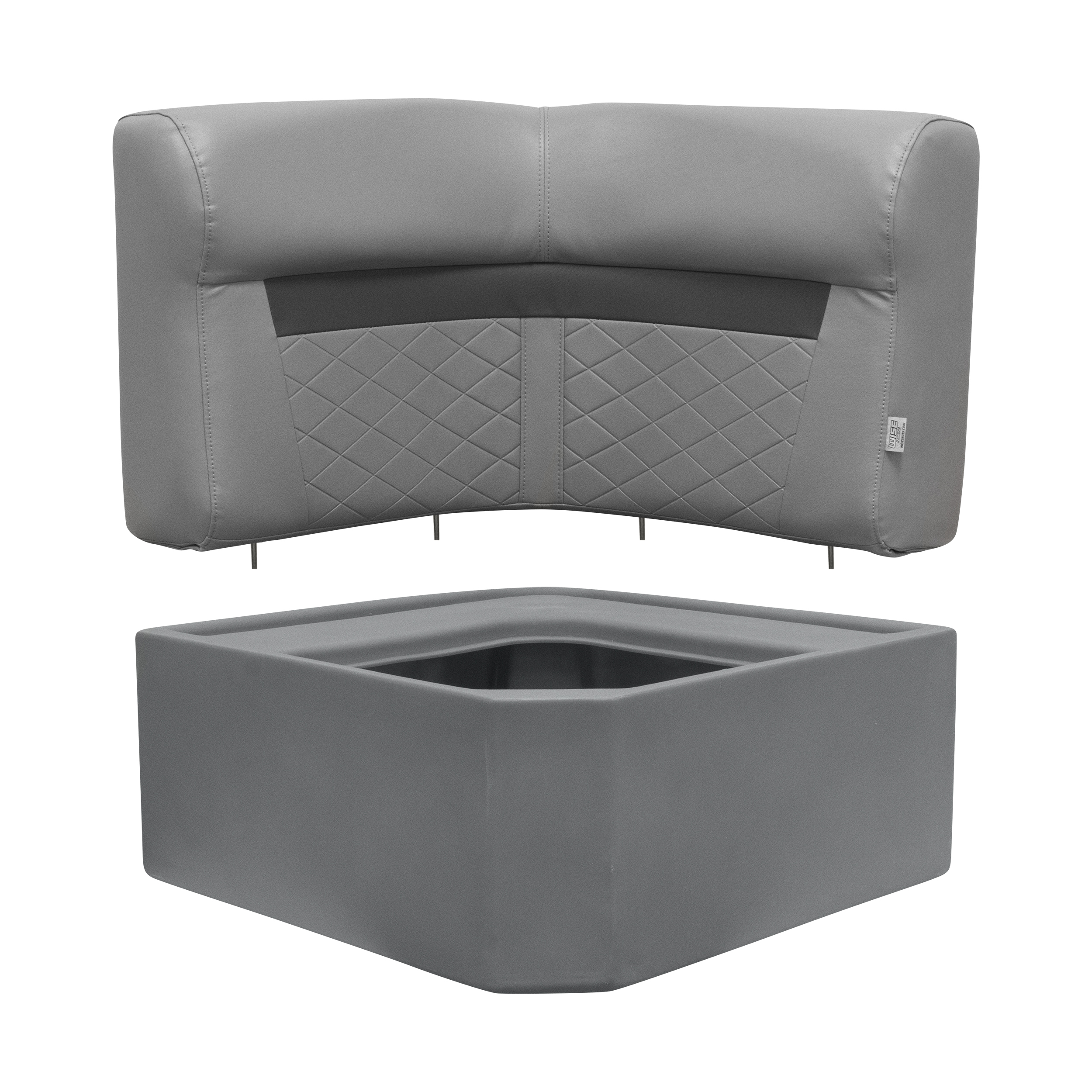 Wise 8WD133-1B-221 DLX Series Pontoon Corner Section – Base Only – Grey